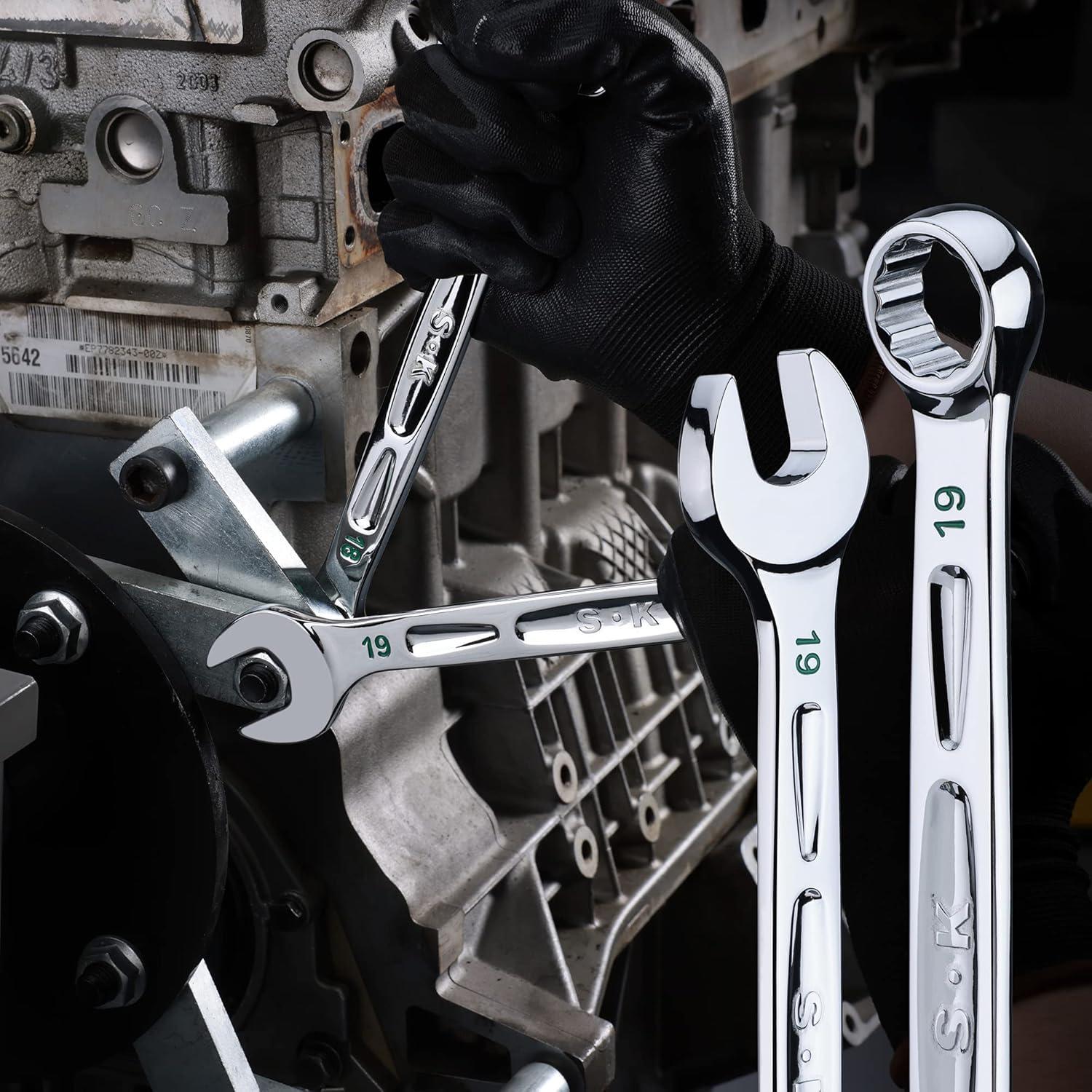 Juego de Llaves Combinadas SK 12 Piezas Métrico 8-19mm