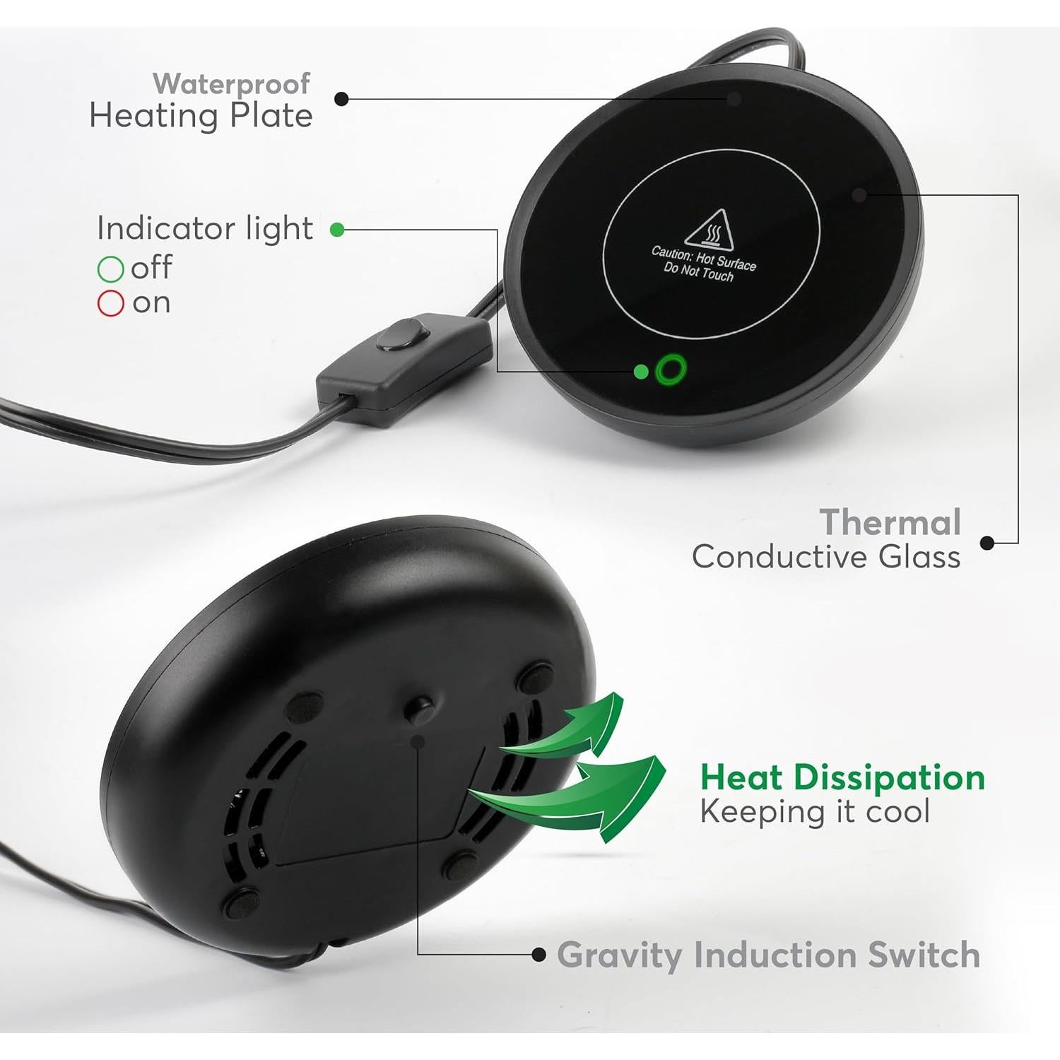 Calentador de Tazas Eléctrico Bulk Paradise 17W Automático Negro