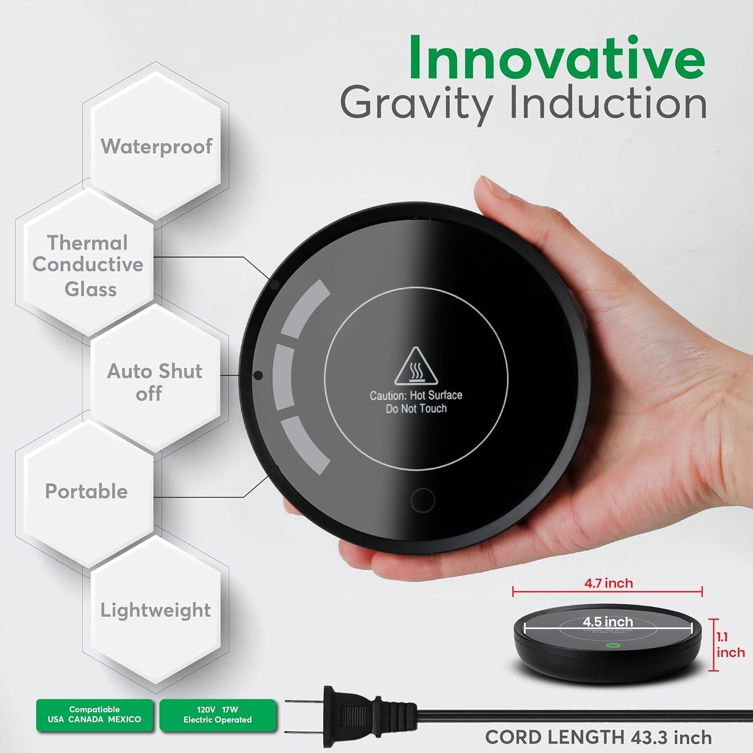 Calentador de Tazas Eléctrico Bulk Paradise 17W Automático Negro