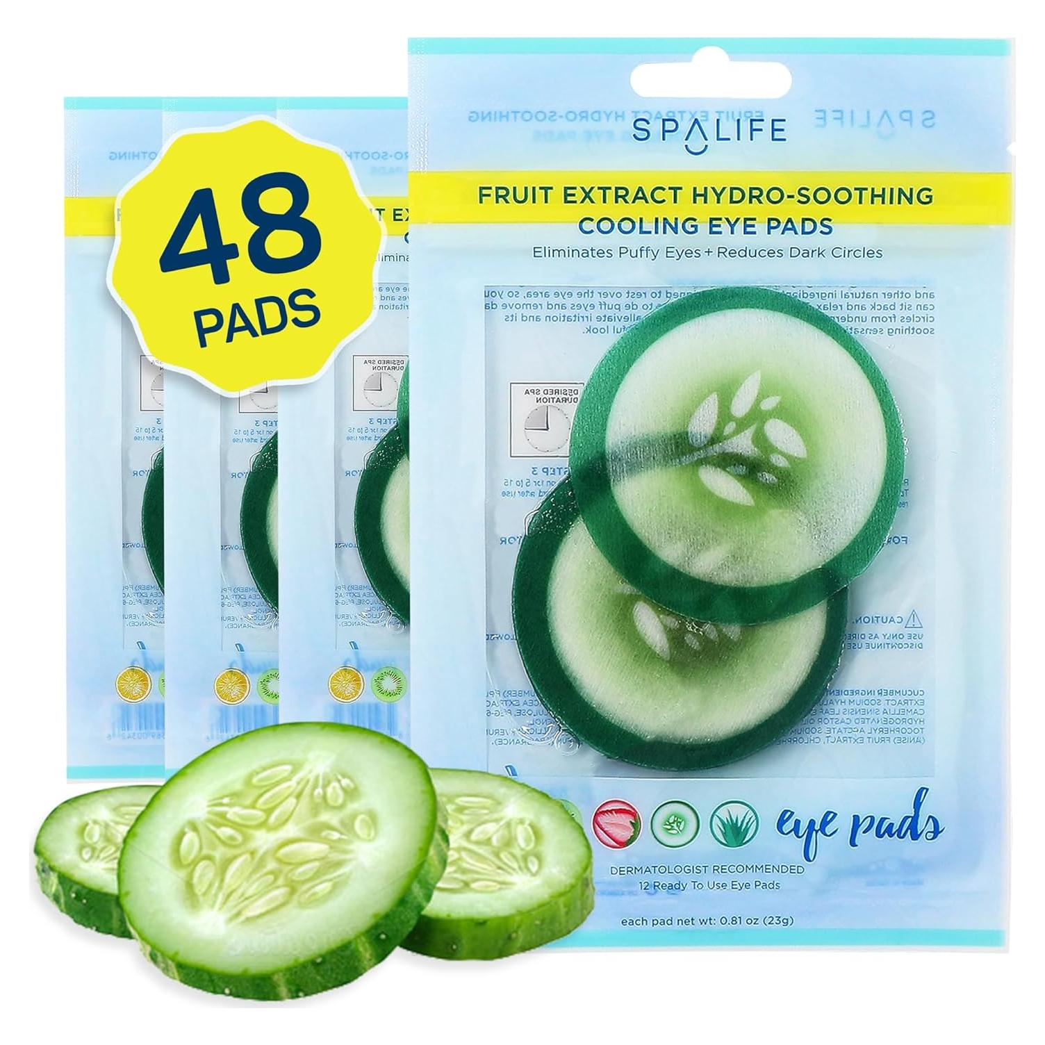 Almohadillas Frías para los Ojos SpaLife - 48 Unidades Pepino