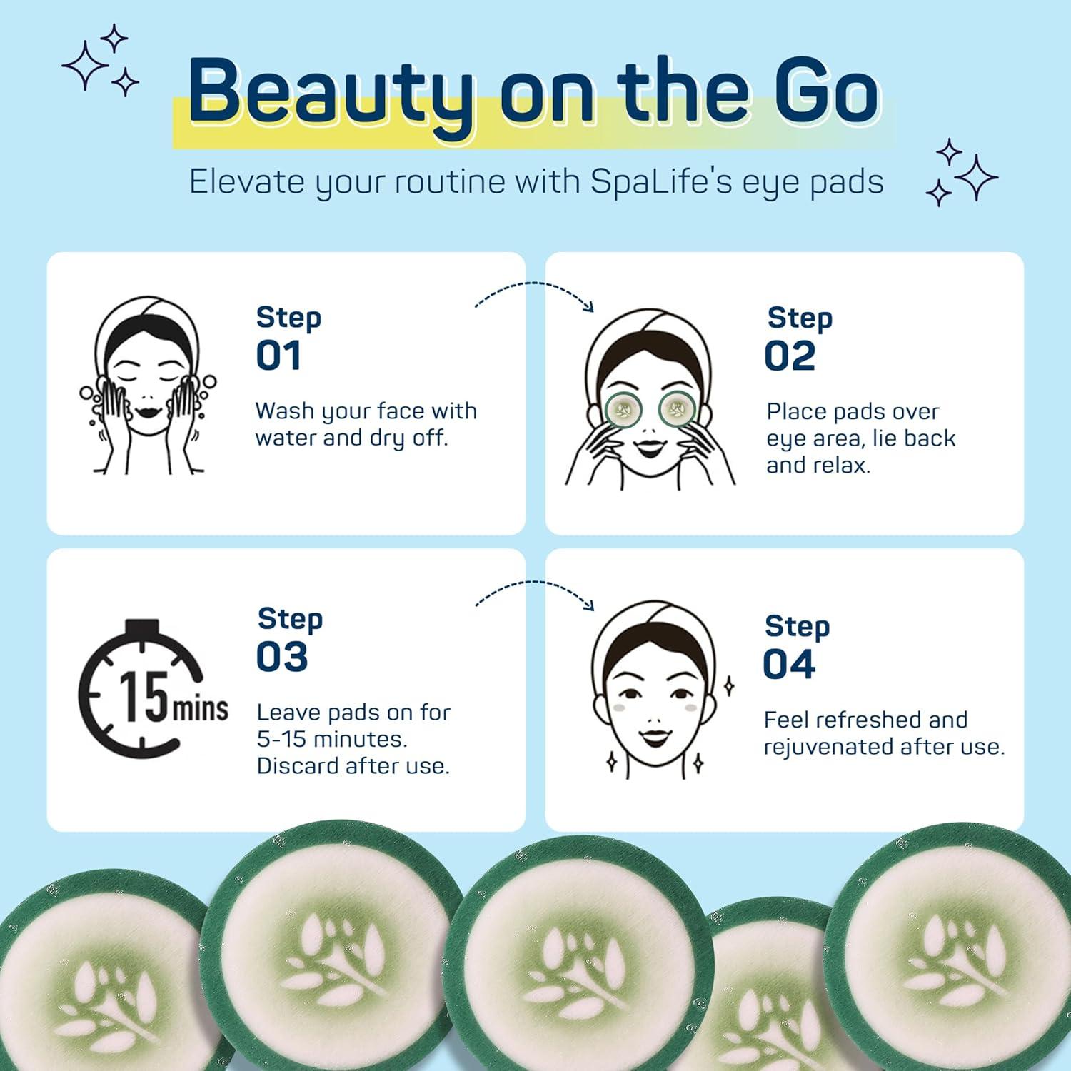 Almohadillas Frías para los Ojos SpaLife - 48 Unidades Pepino