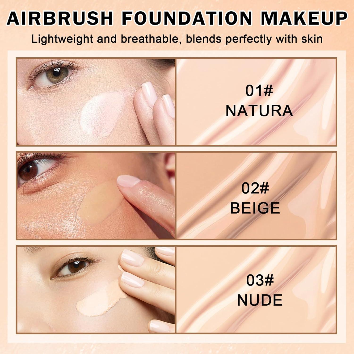 Spray de Base AirBrush DAMUSI 132g Natural/Porcelana Cálida