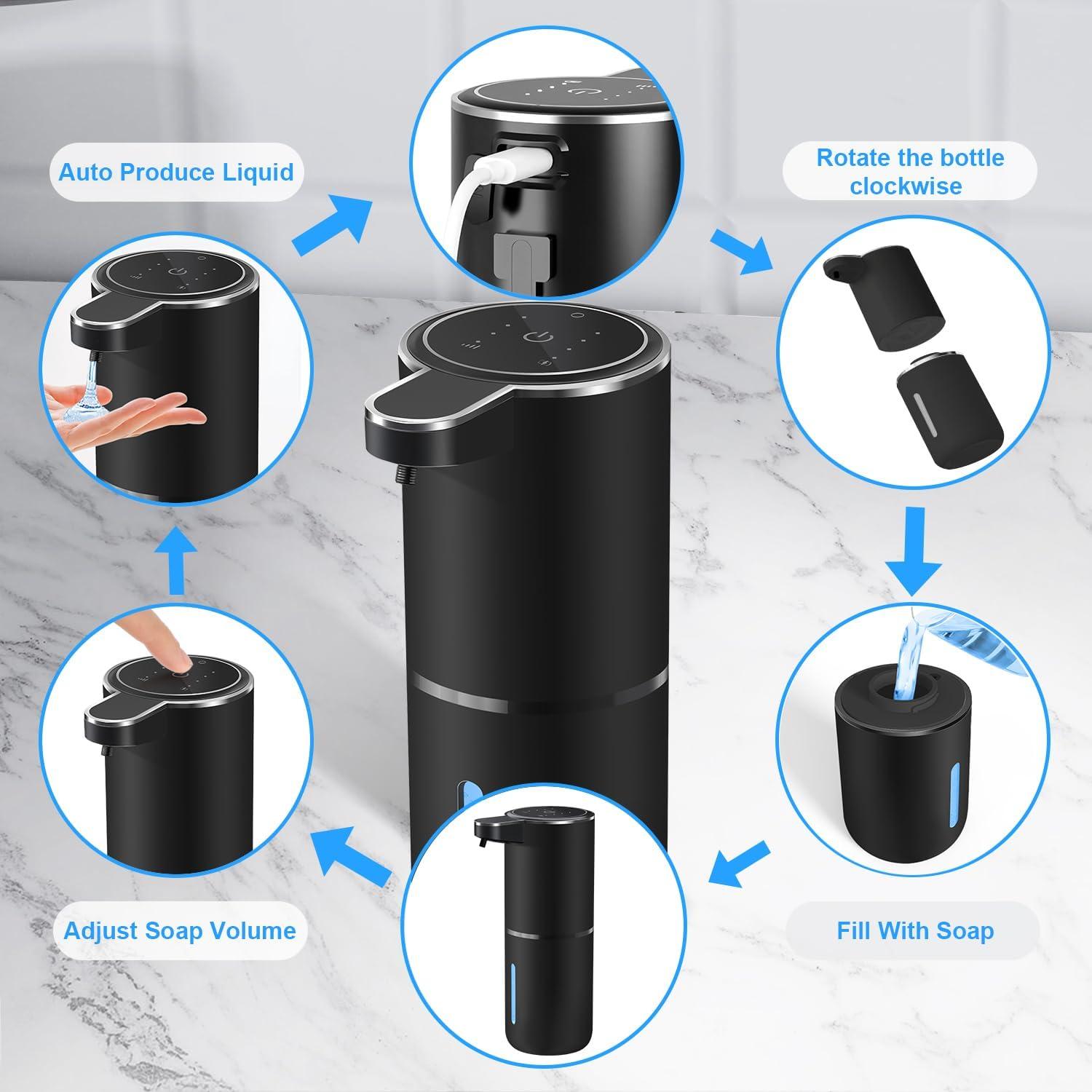 Dispensador Automático de Jabón Líquido Sylfu Negro 380ml