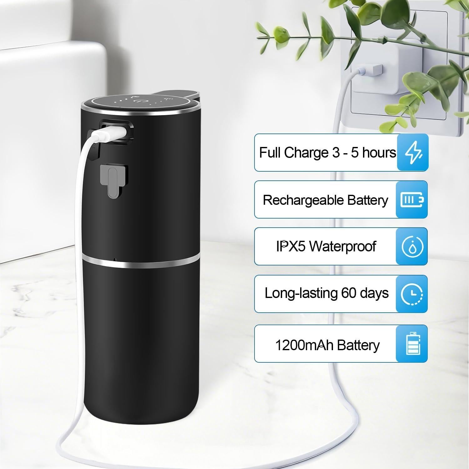 Dispensador Automático de Jabón Líquido Sylfu Negro 380ml