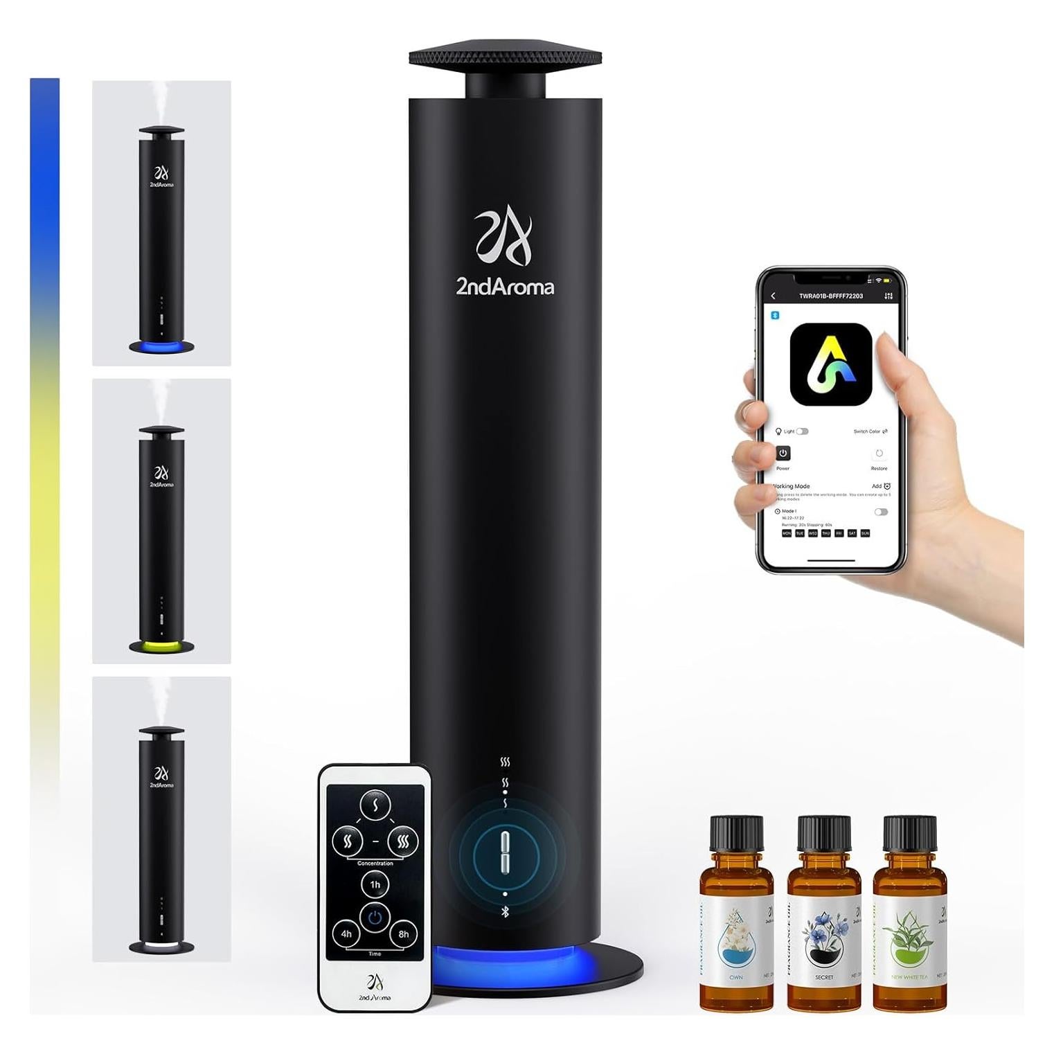 Difusor de Aromas Inalámbrico 2ndAroma HM002 Negro 1000 m²