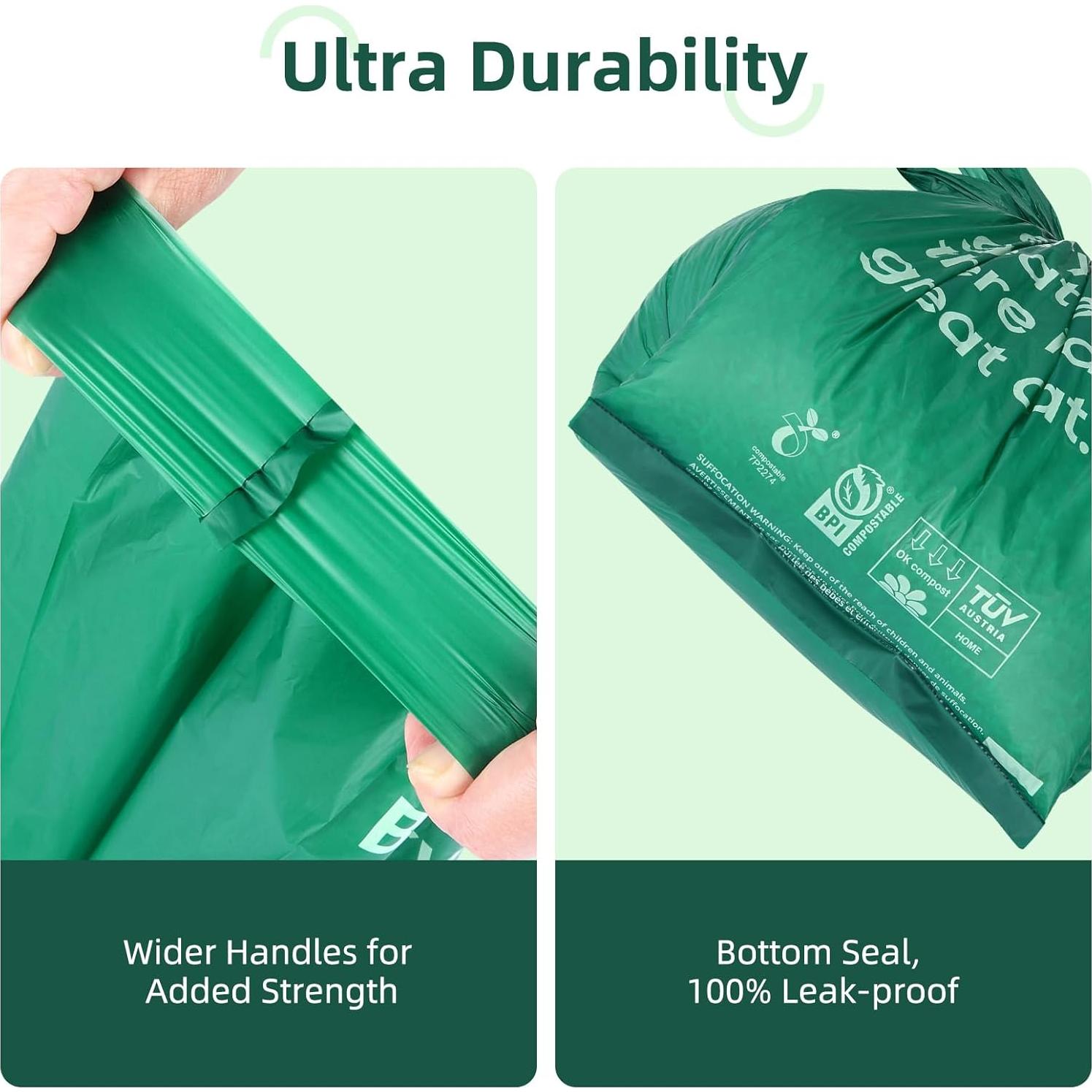 Bolsas de Poop Biodegradables KropBom 125 Unidades con Asa