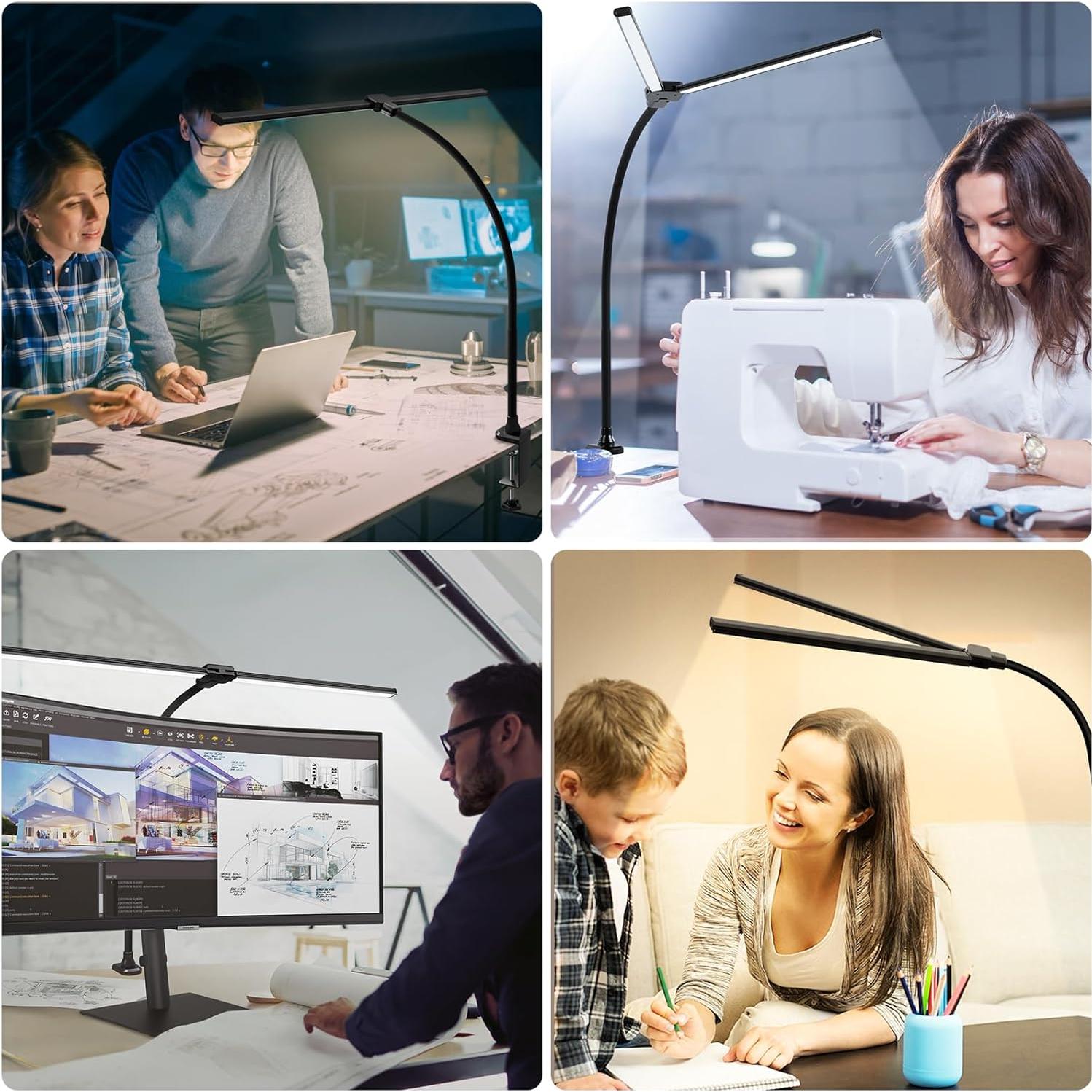 Lámpara de Escritorio LED ShineTech U19TC5 con Abrazadera 50 Modos