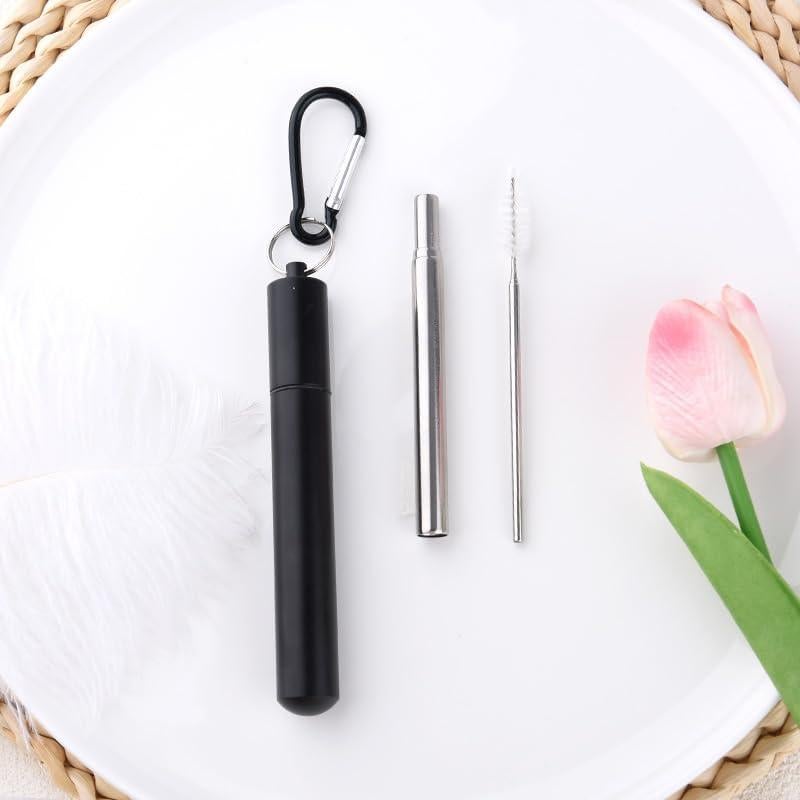 Popote Plegable Reutilizable Sisadodo con Estuche y Cepillo