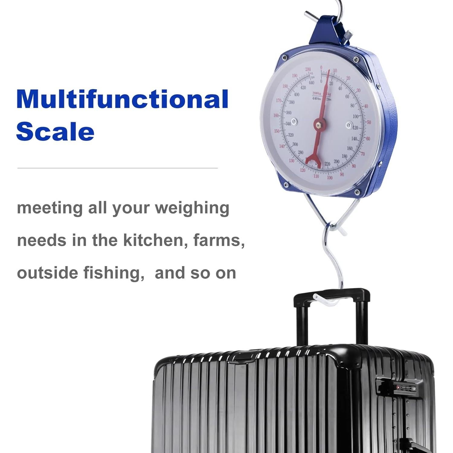 Báscula Colgante Mecánica Yogayet 200kg Azul - Alta Precisión