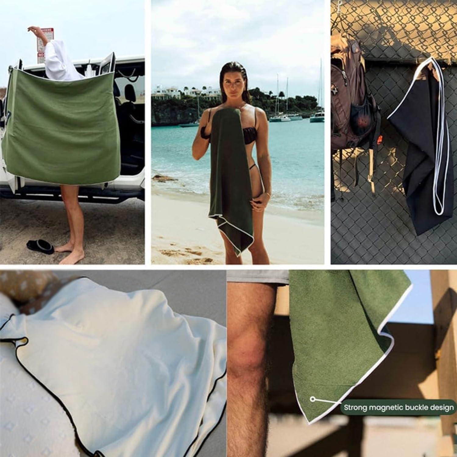 Toalla de Playa Magnética GUAIZHUREN 191x76 cm Secado Rápido