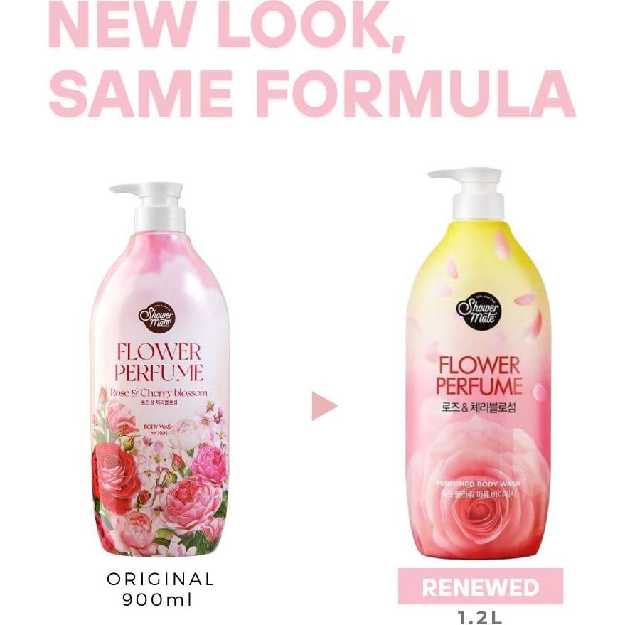 Jabón de Cuerpo Aekyung 1.2L Aroma Rosa y Flor de Cerezo