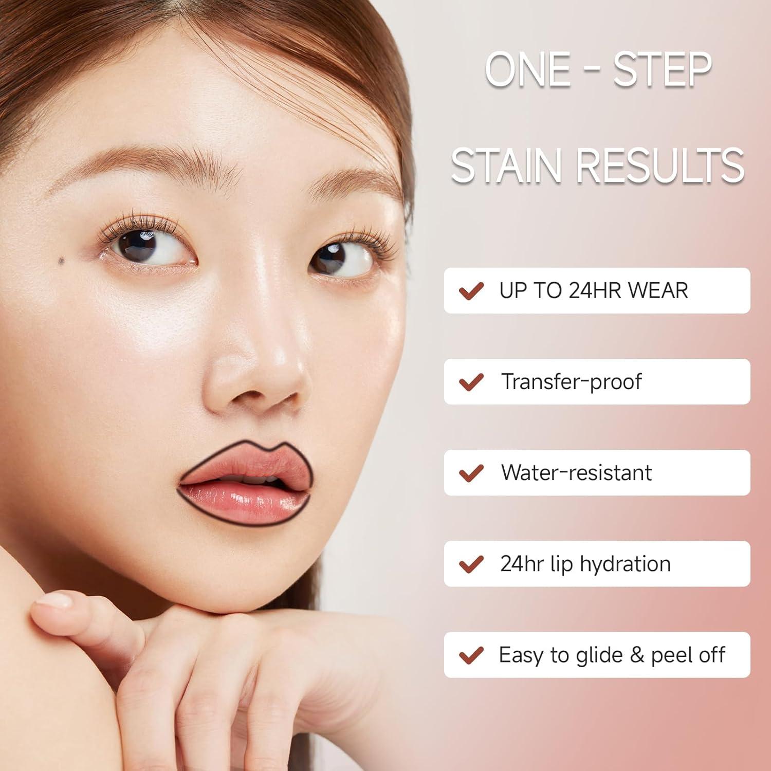 Set de Tinte para Labios KISSIO - Lápiz Labial Peel Off 02 Rosa Gris