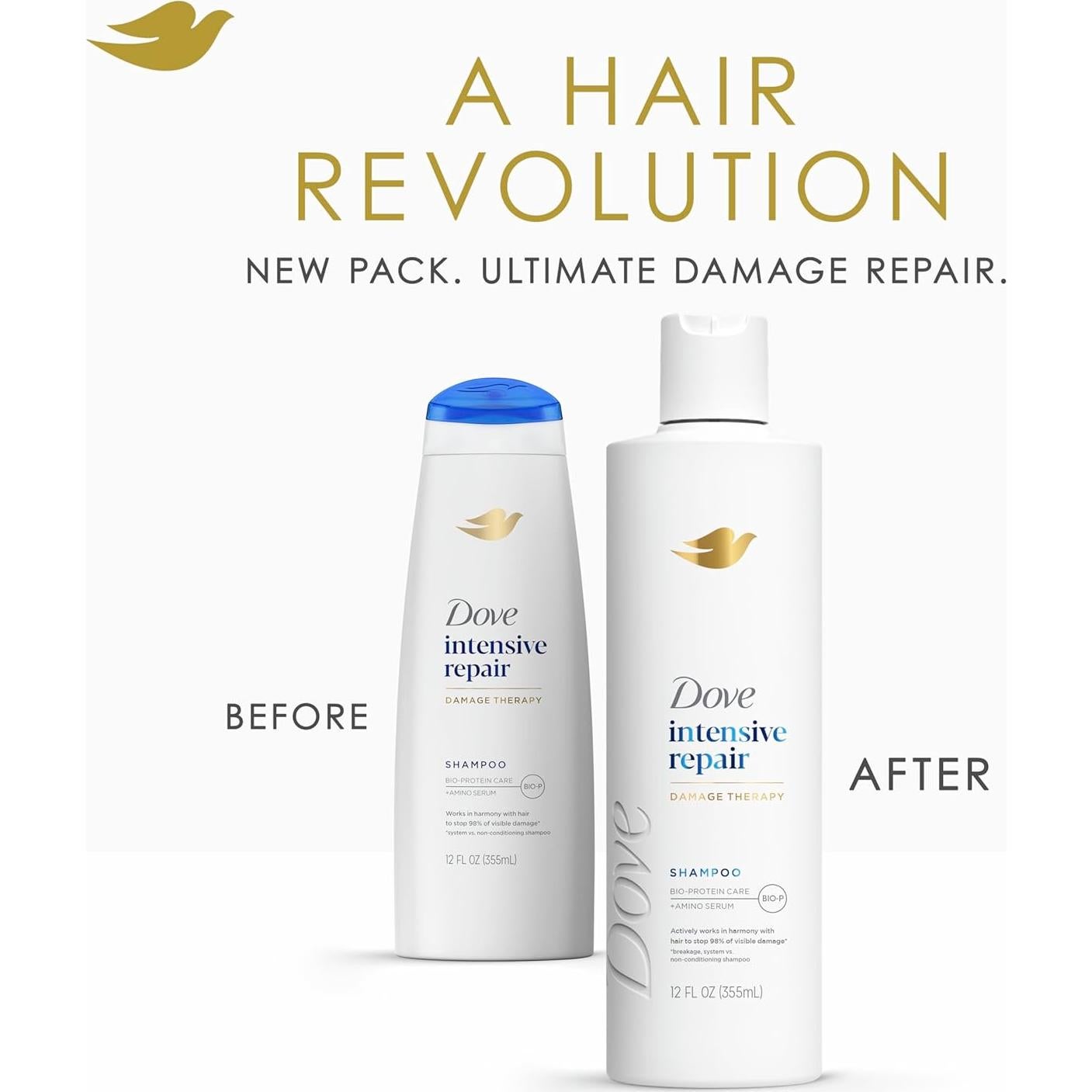 Champú Dove 4 unidades 354 ml Reparación Intensiva Cabello Dañado