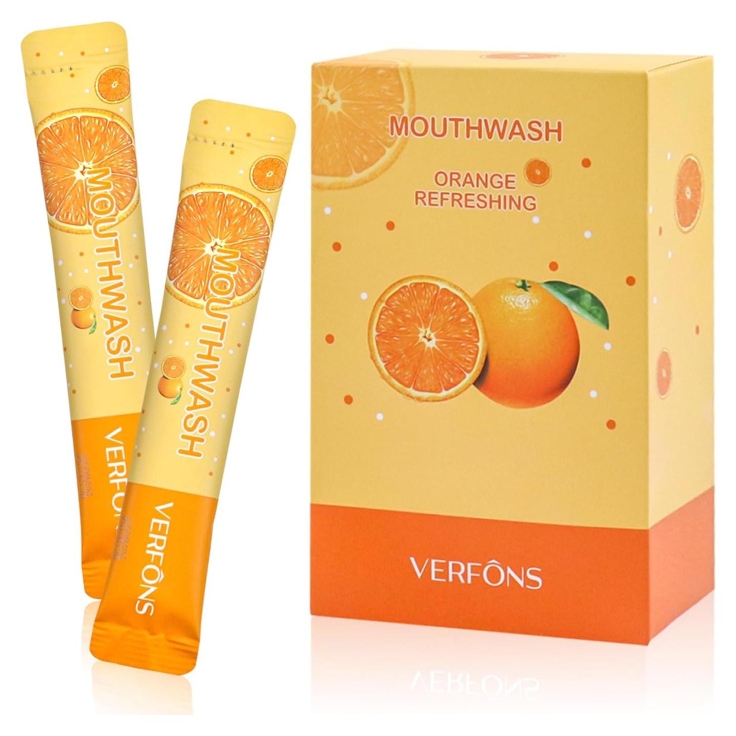 Enjuague Bucal Mini LLHQAMT 10ml Naranja 20 Piezas Portátil