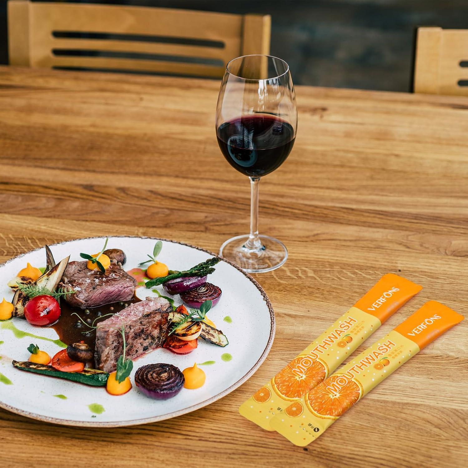 Enjuague Bucal Mini LLHQAMT 10ml Naranja 20 Piezas Portátil