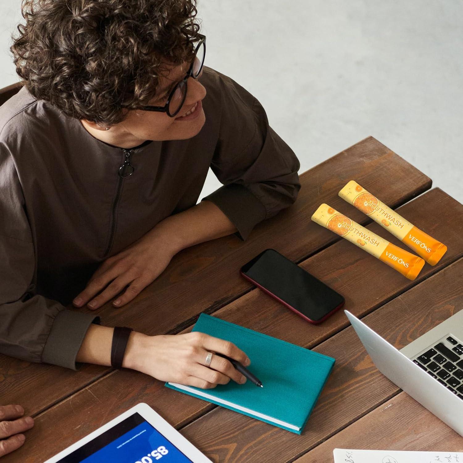 Enjuague Bucal Mini LLHQAMT 10ml Naranja 20 Piezas Portátil