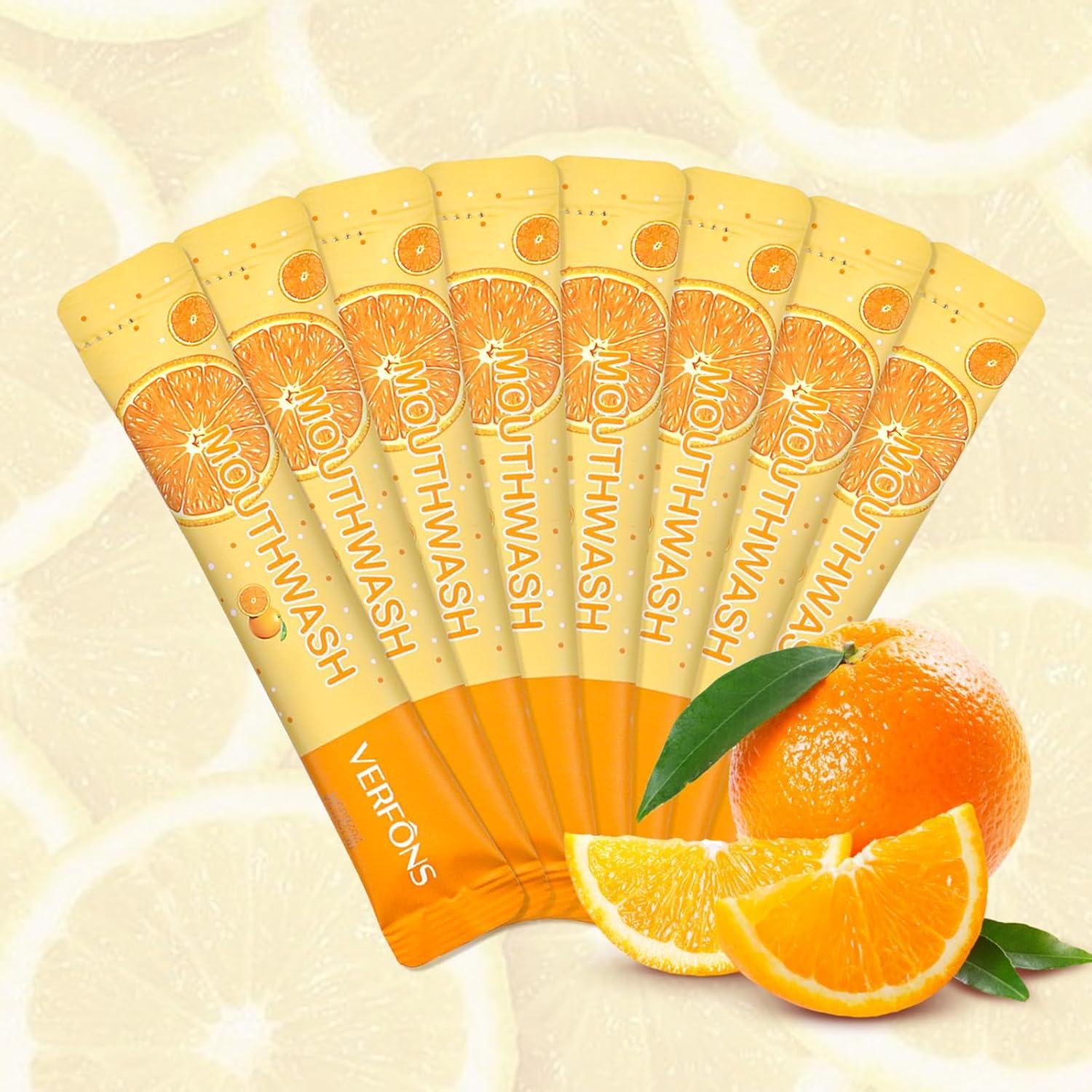 Enjuague Bucal Mini LLHQAMT 10ml Naranja 20 Piezas Portátil