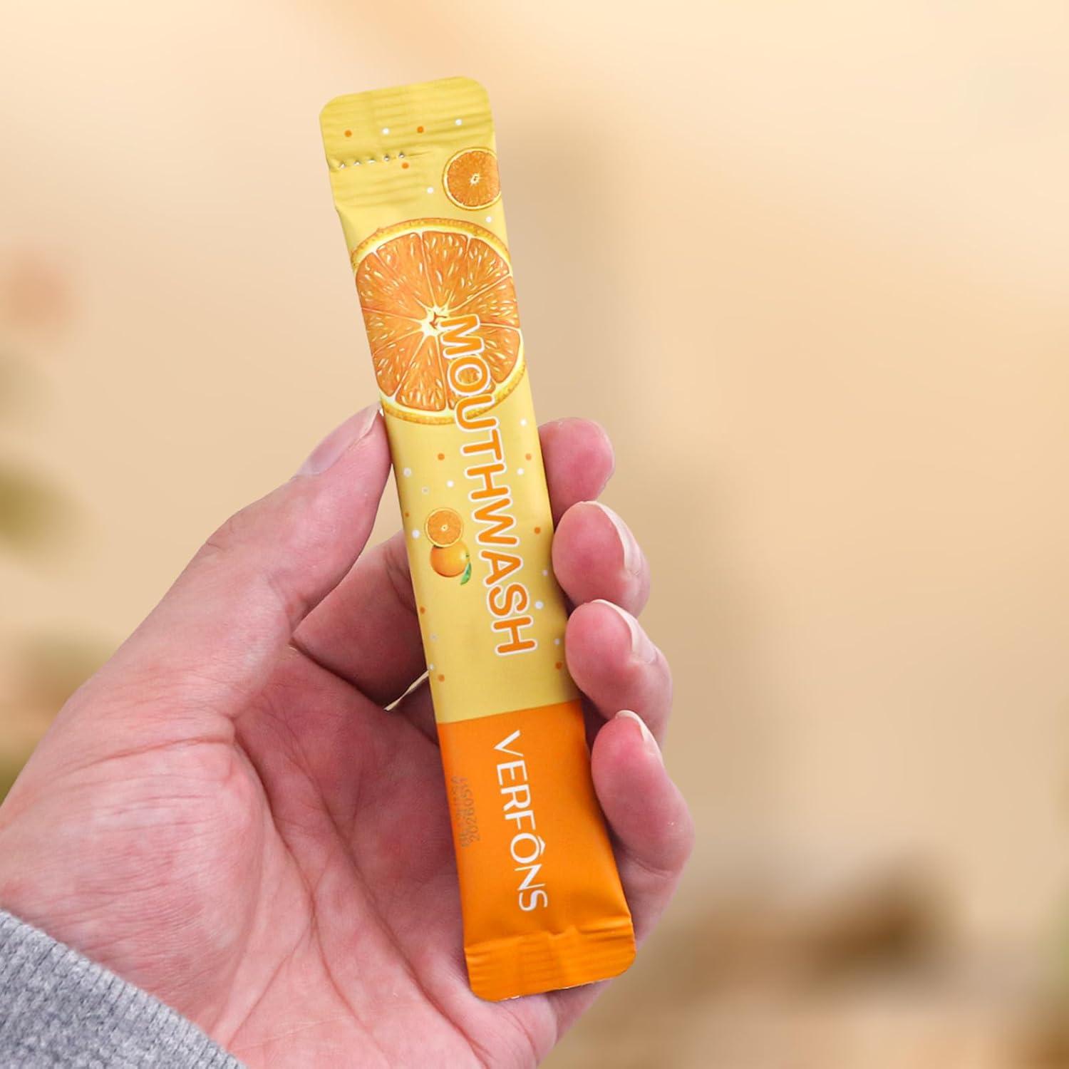 Enjuague Bucal Mini LLHQAMT 10ml Naranja 20 Piezas Portátil