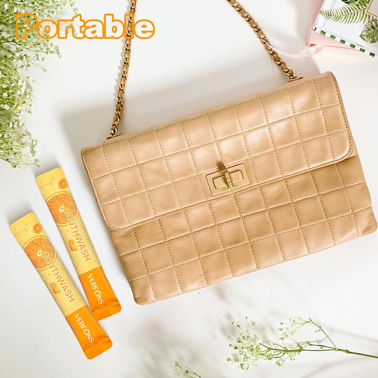 Enjuague Bucal Mini LLHQAMT 10ml Naranja 20 Piezas Portátil