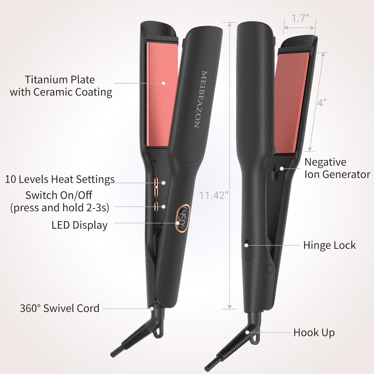 Plancha de Pelo MEIBEAZON MS-02 Cerámica 1.7" Digital 230°C