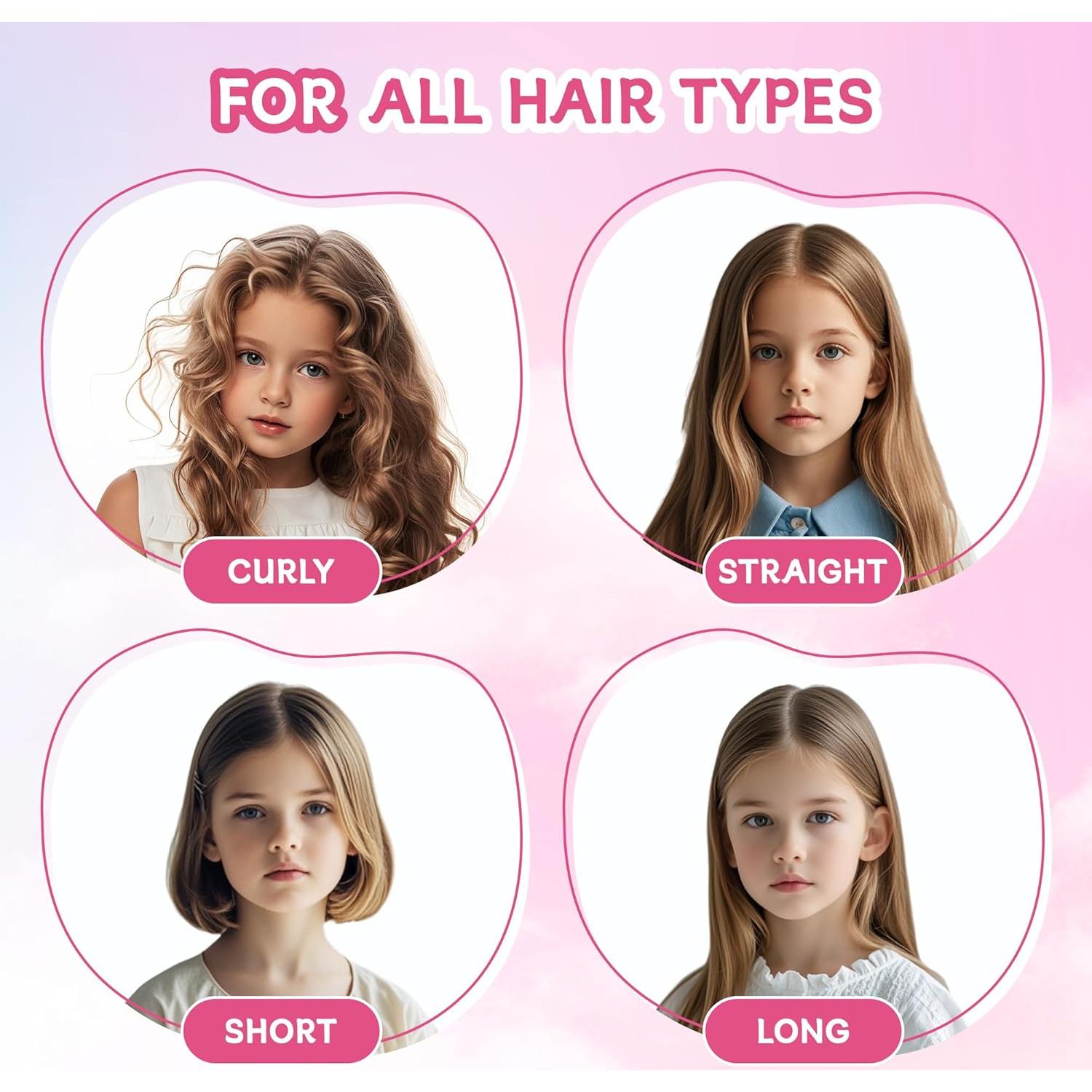 Rulos Sin Calor para Niñas DAGORTE - Rulos de Unicornio Rosa