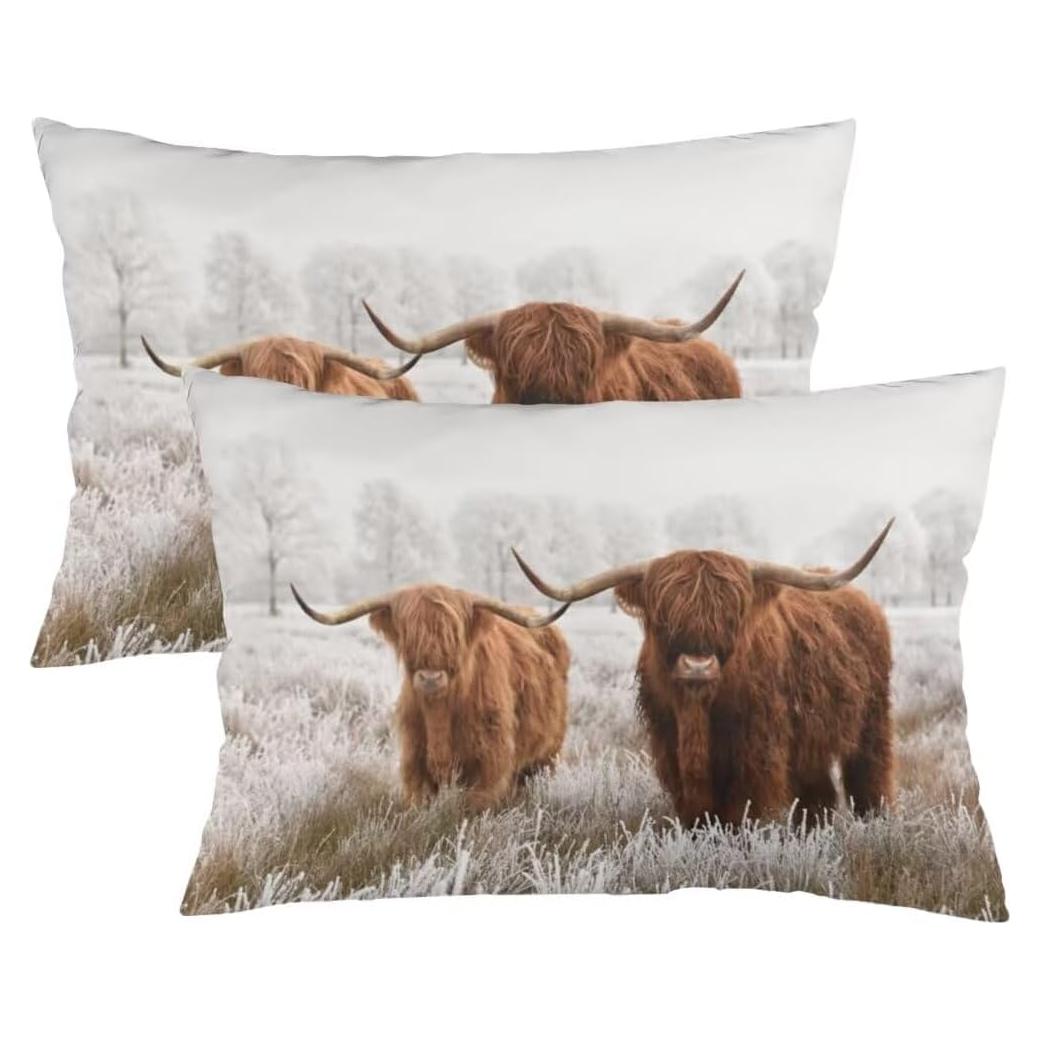 Funda de Cojín Rectangular YUDILINSA Vaca Campestre Juego de 2