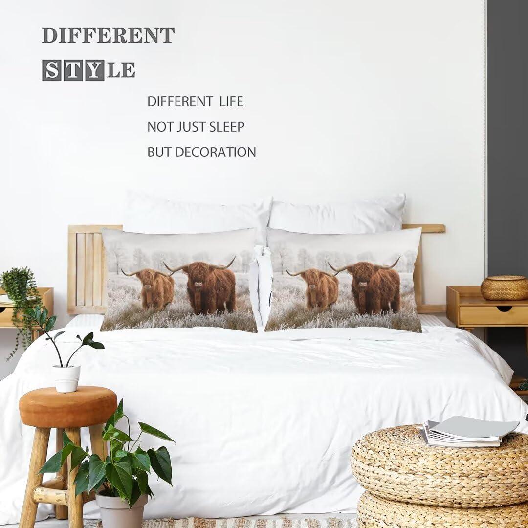 Funda de Cojín Rectangular YUDILINSA Vaca Campestre Juego de 2