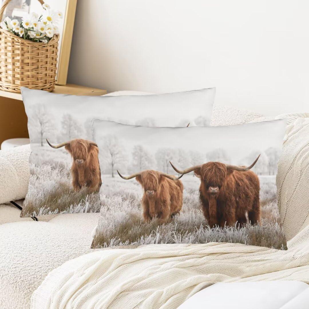 Funda de Cojín Rectangular YUDILINSA Vaca Campestre Juego de 2