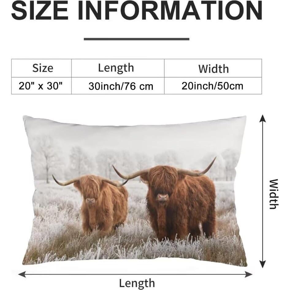 Funda de Cojín Rectangular YUDILINSA Vaca Campestre Juego de 2