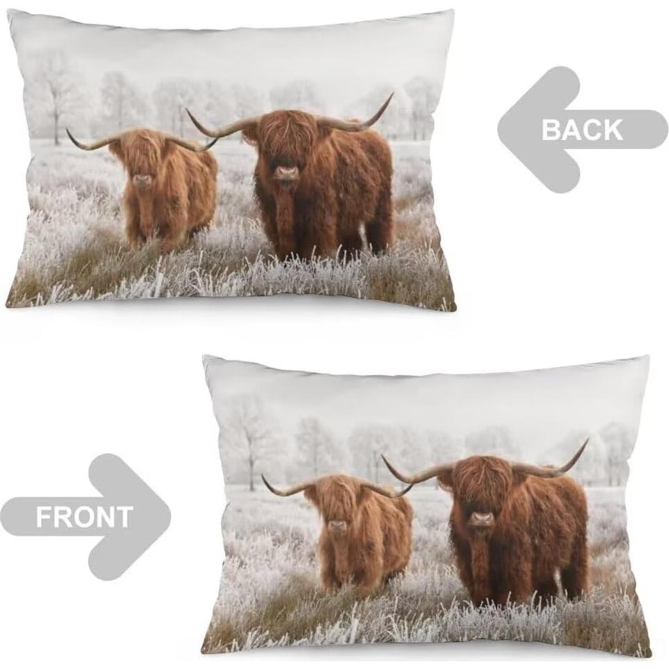 Funda de Cojín Rectangular YUDILINSA Vaca Campestre Juego de 2