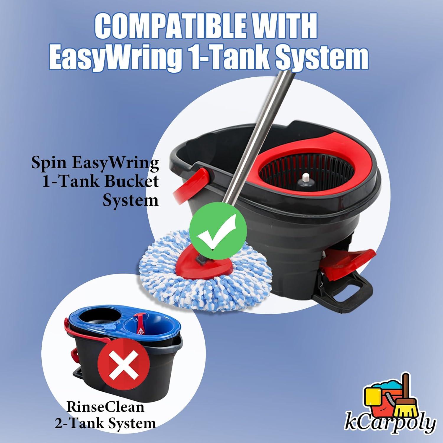 Paquete de 2 cabezales de microfibra kCarpoly para mopa EasyWring