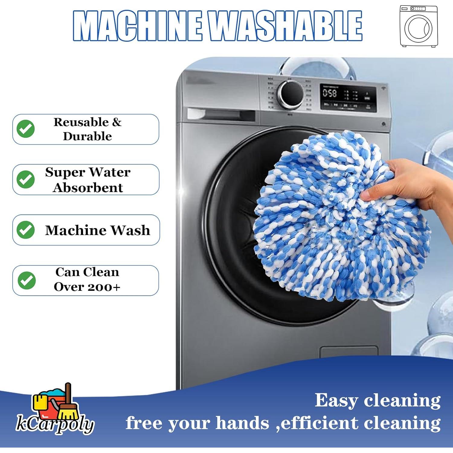 Paquete de 2 cabezales de microfibra kCarpoly para mopa EasyWring