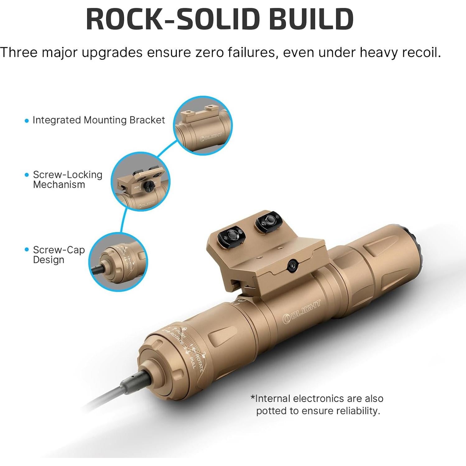 Linterna Táctica OLIGHT Odin S 1500 Lúmenes IPX8 Negra