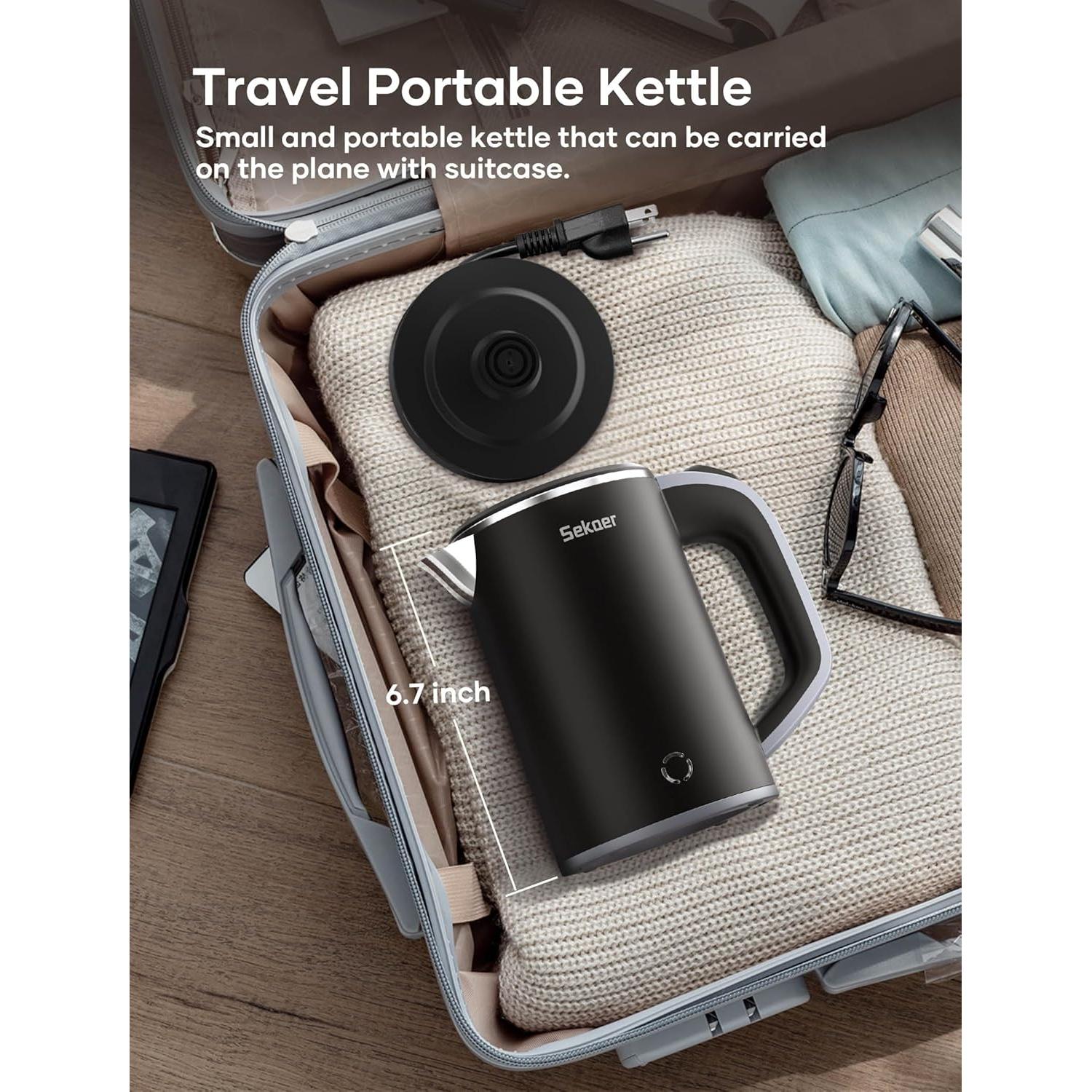 Hervidor Eléctrico Sekaer V01-B 0.8L Acero Inoxidable Portátil