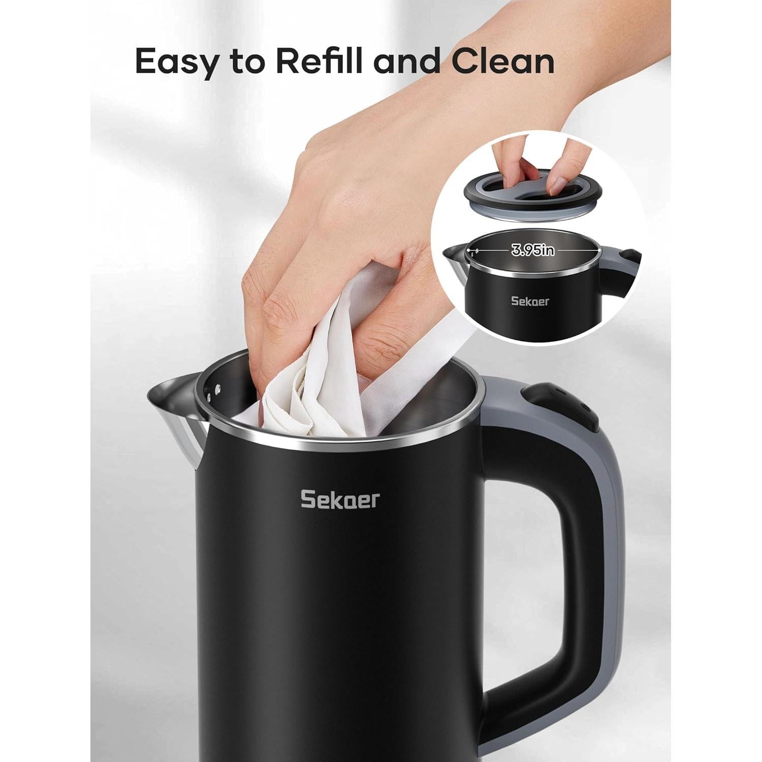 Hervidor Eléctrico Sekaer V01-B 0.8L Acero Inoxidable Portátil