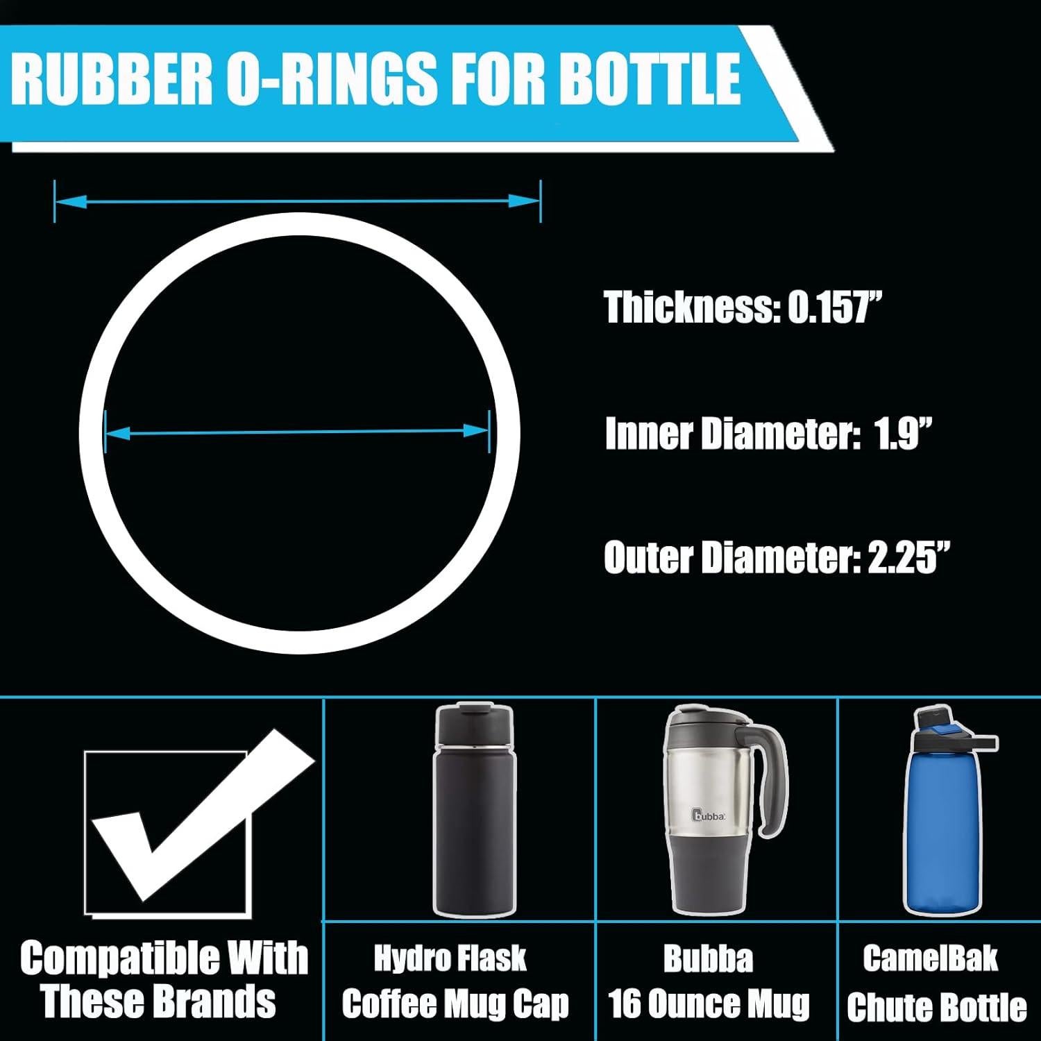 Greant 6 Anillos de Silicona para Tapa de Hydro Flask 12-40oz