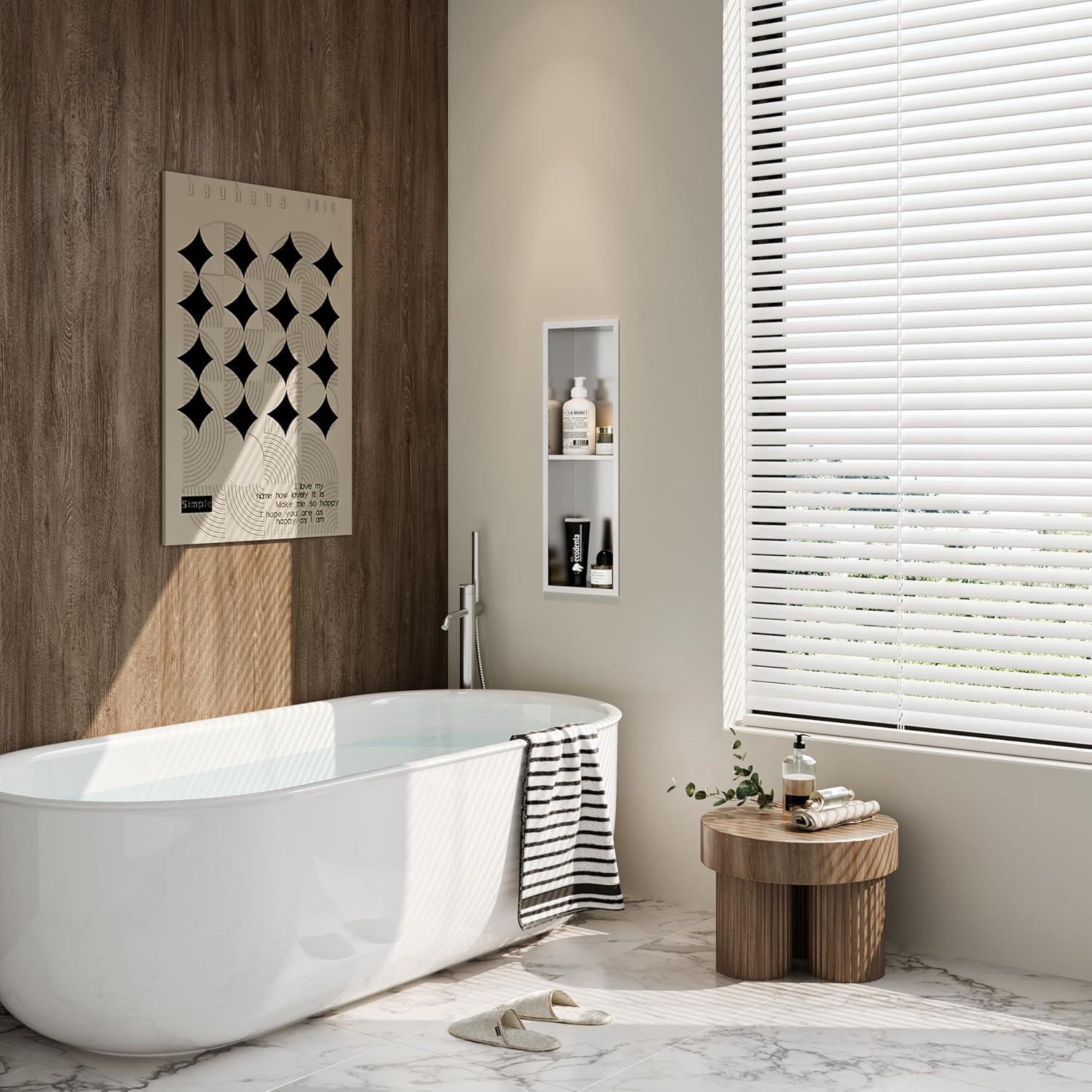 Nicho de Ducha Acero Inoxidable Qeke 60x20 cm Doble Estante