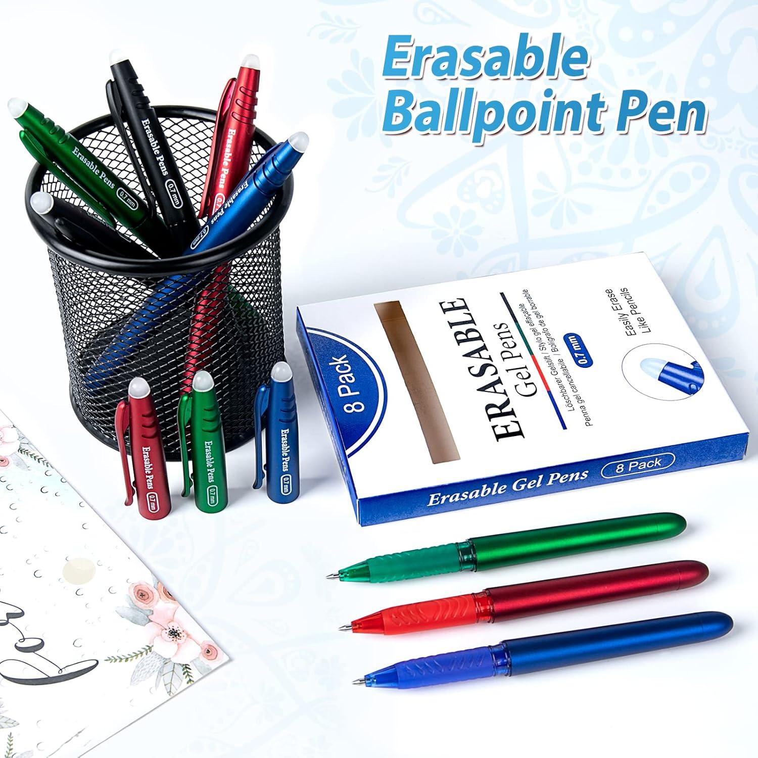 Bolígrafos de Gel Borrables KERIFI 0.7mm - 8 Colores