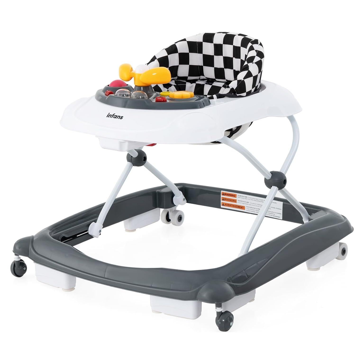 Andador Plegable INFANS 3 en 1 con Música y Altura Ajustable