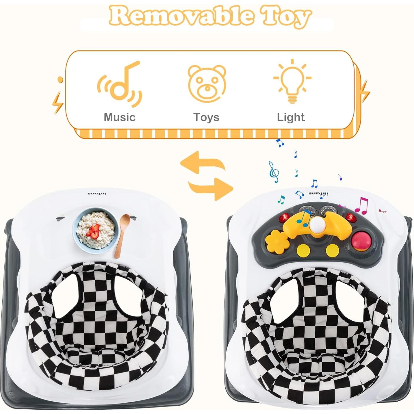 Andador Plegable INFANS 3 en 1 con Música y Altura Ajustable