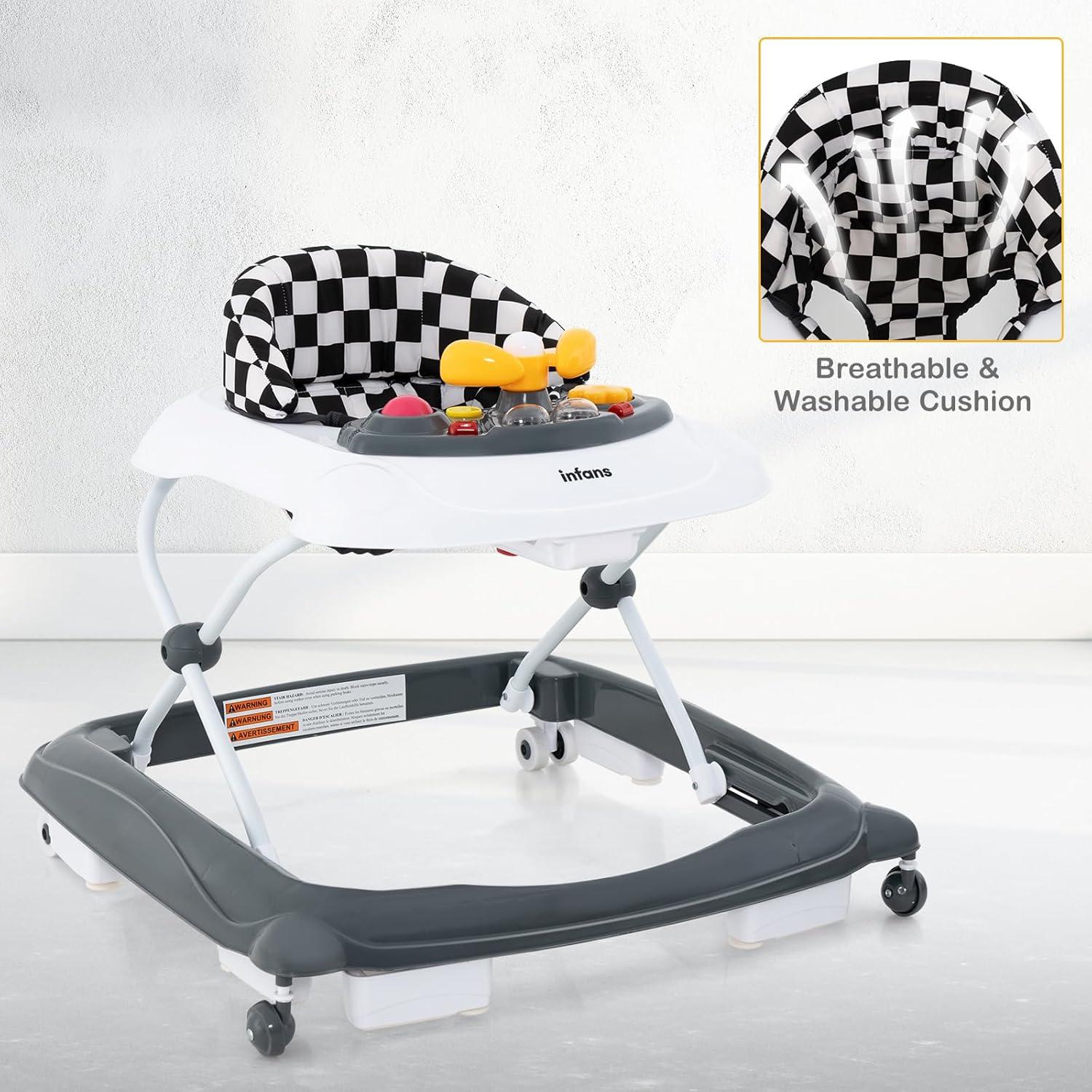 Andador Plegable INFANS 3 en 1 con Música y Altura Ajustable