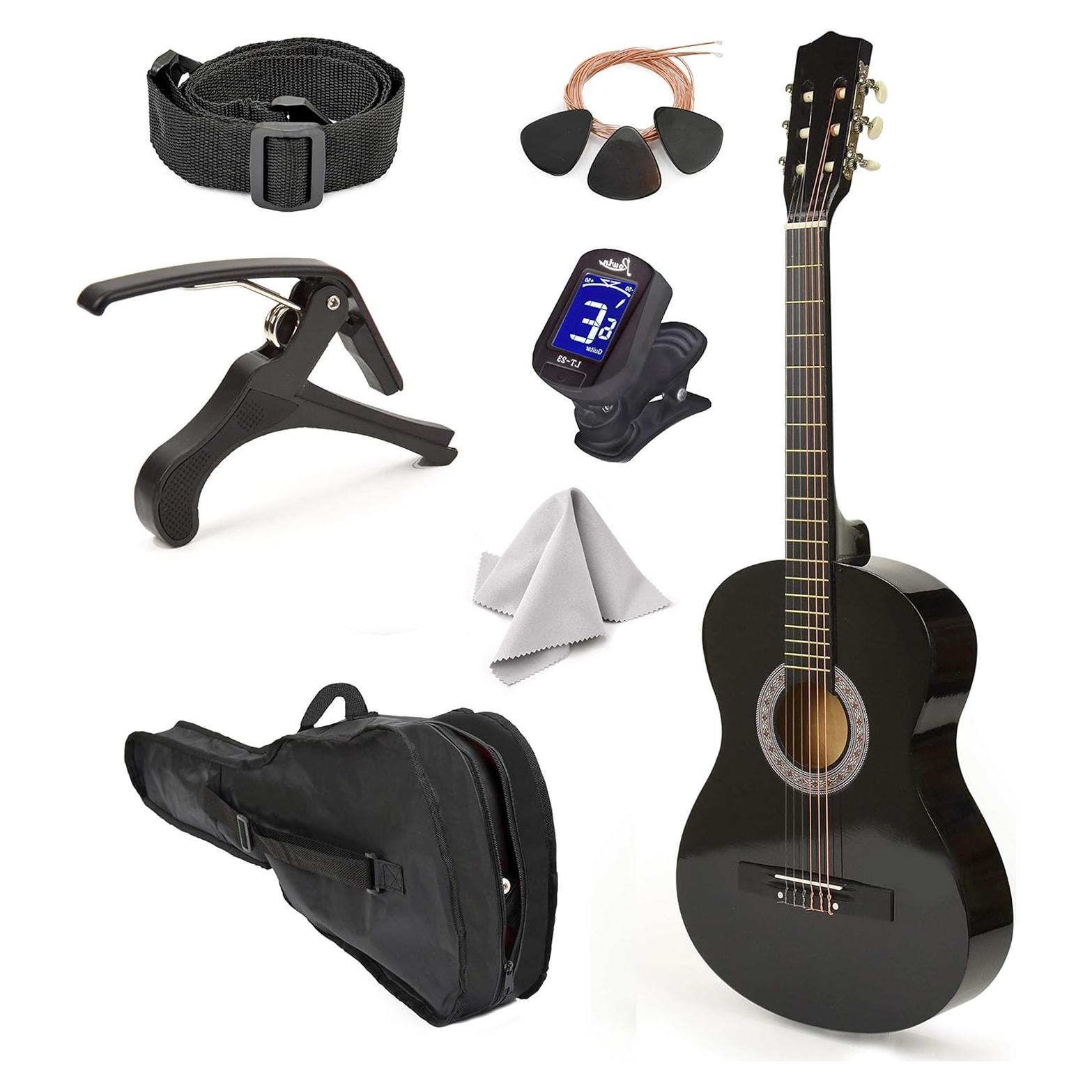 Guitarra Clásica para Zurdos Master-Play 76 cm Negra con Estuche