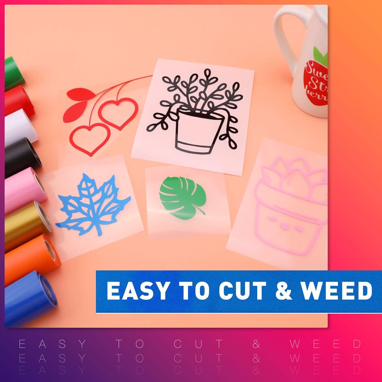 Rollos de Vinilo Adhesivo Permanente Azul HTVRONT 30.48 cm x 3.35 m