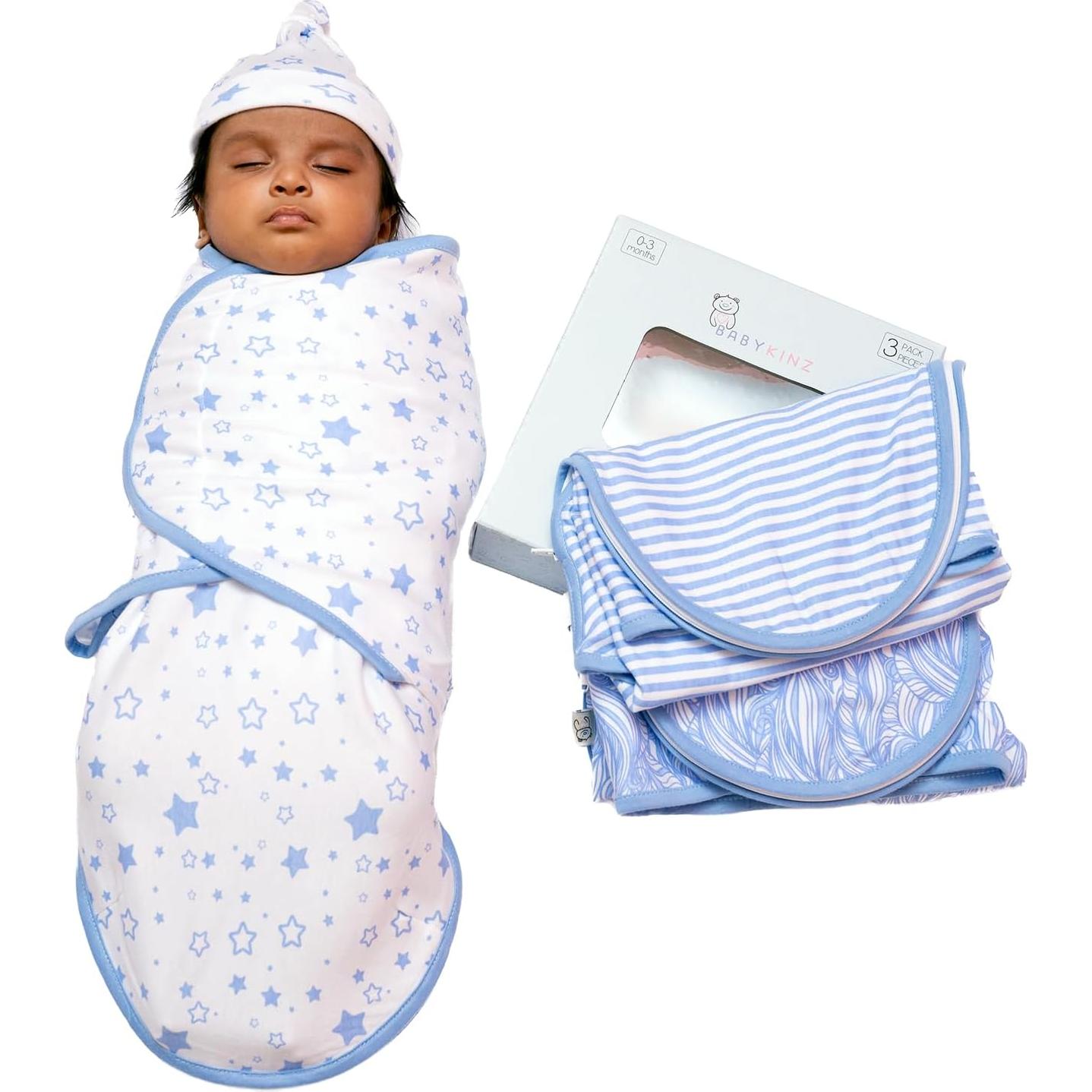 Saco de dormir para bebés Babykinz 0-3 meses 100% algodón
