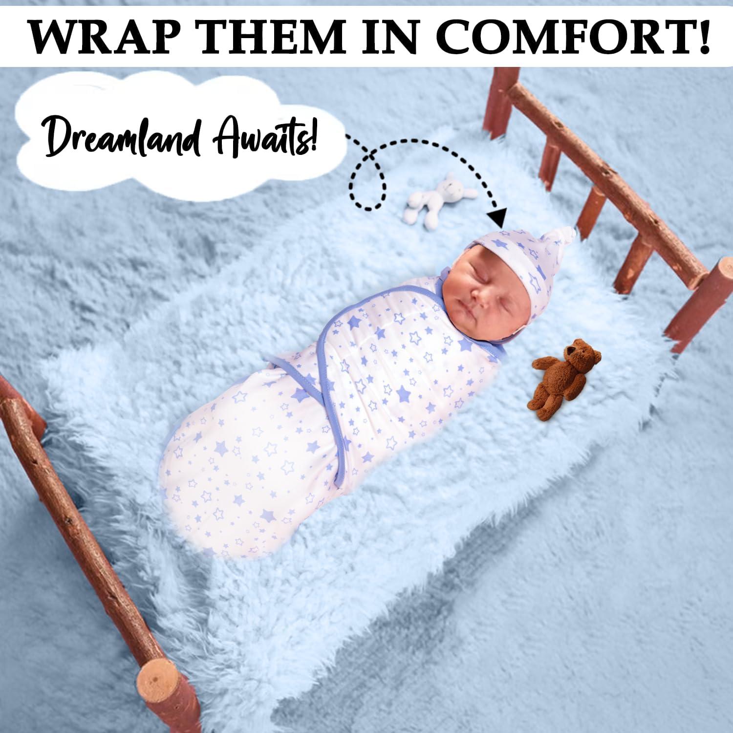 Saco de dormir para bebés Babykinz 0-3 meses 100% algodón