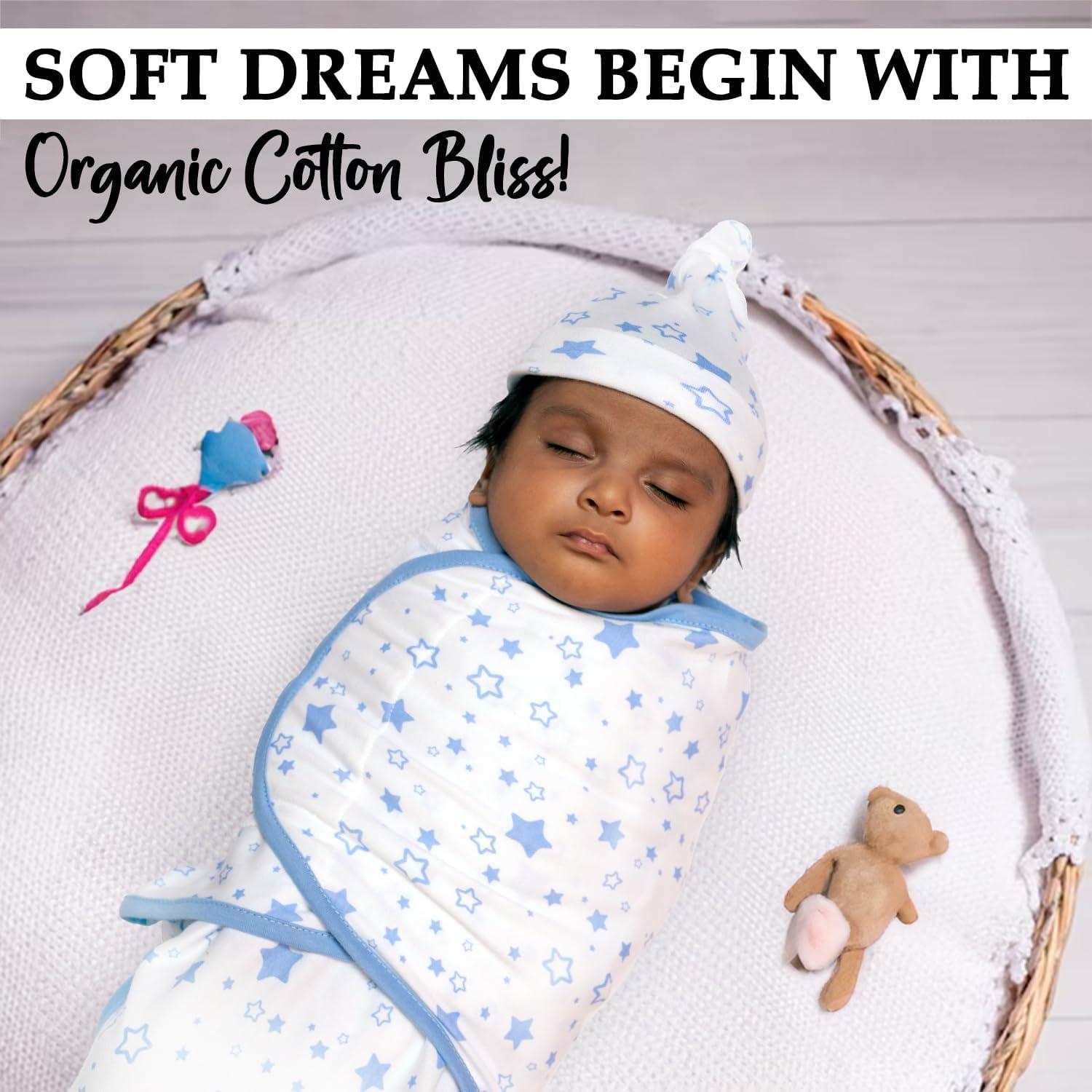 Saco de dormir para bebés Babykinz 0-3 meses 100% algodón