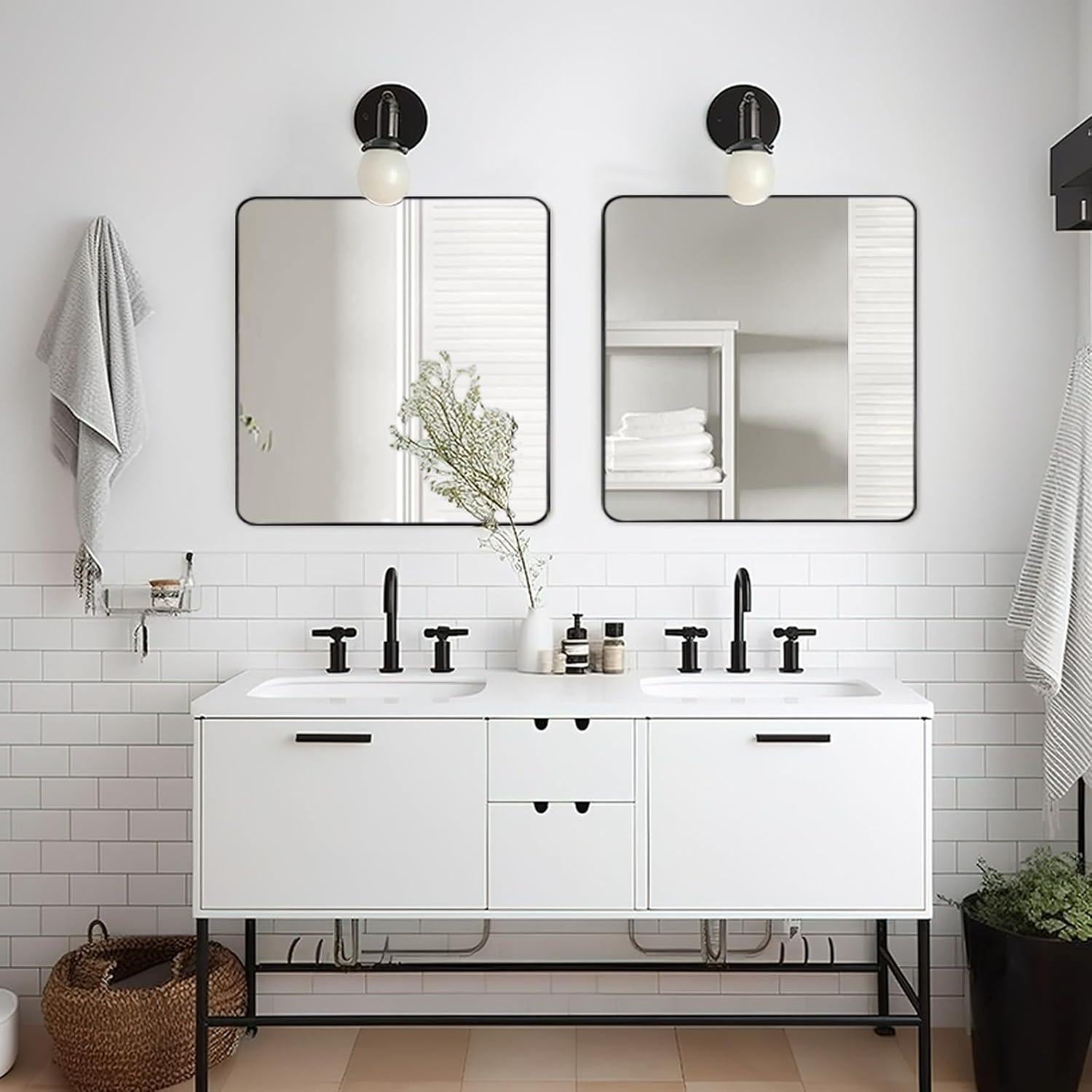 Espejo de Pared Cuadrado ANDY STAR 61x61 cm Negro Mate