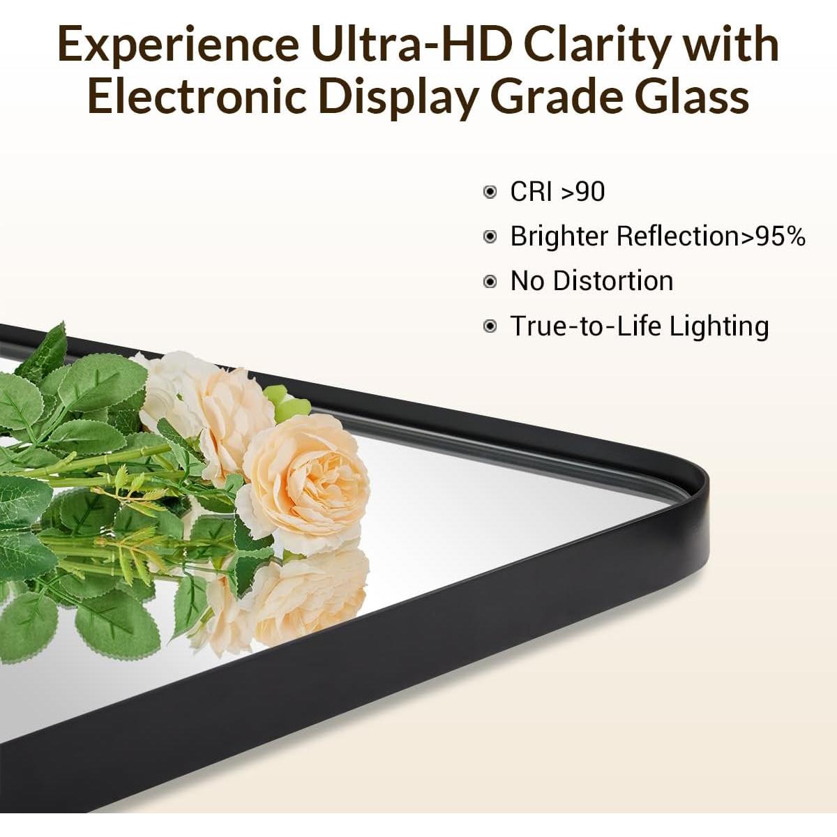 Espejo de Pared Cuadrado ANDY STAR 61x61 cm Negro Mate