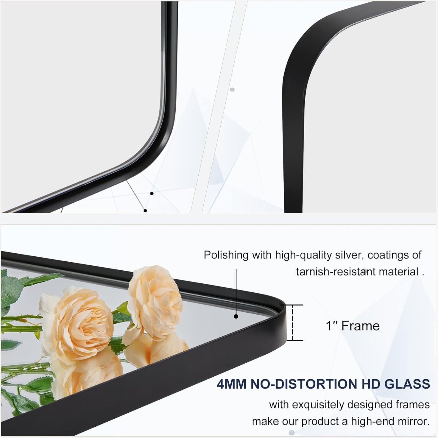 Espejo de Pared Cuadrado ANDY STAR 61x61 cm Negro Mate