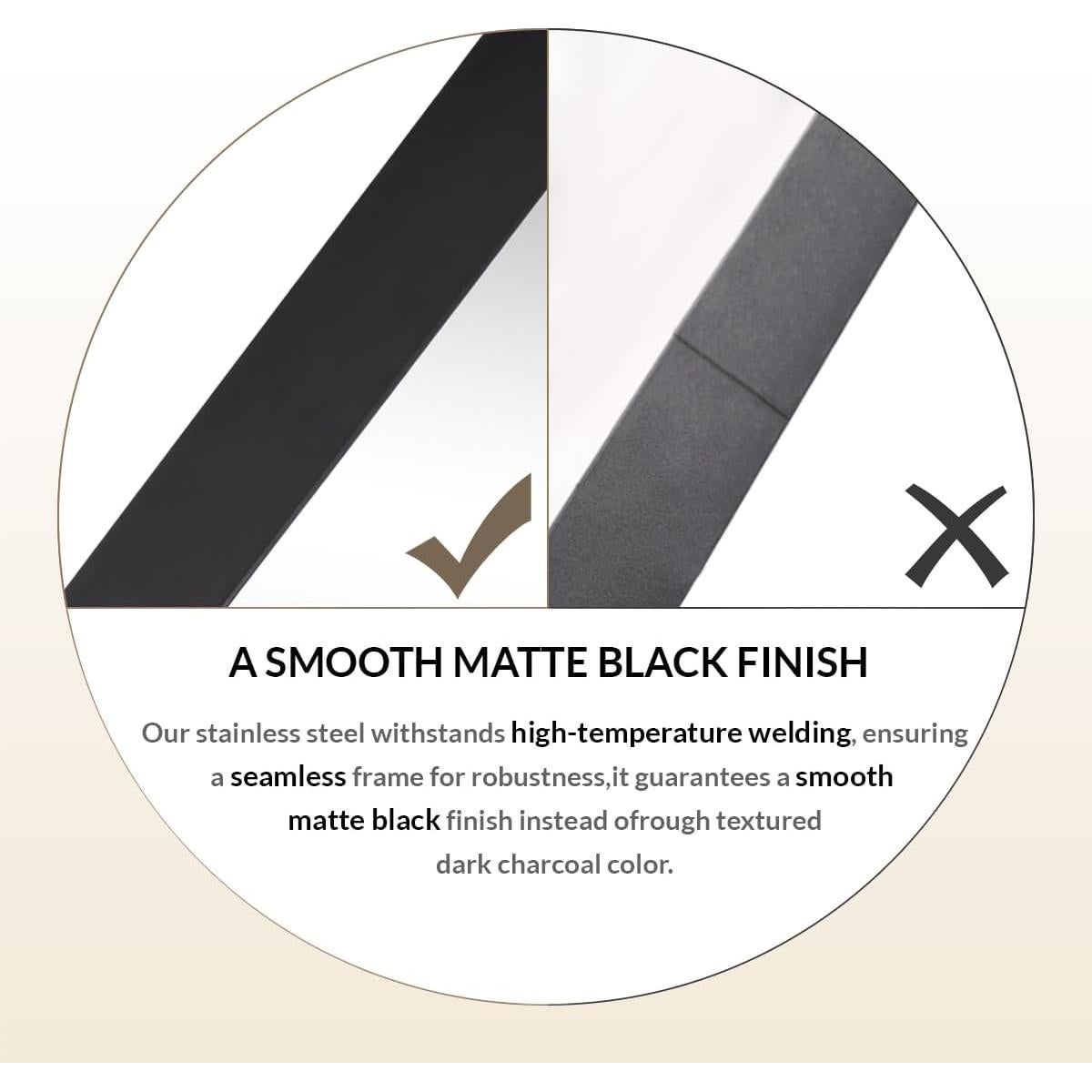 Espejo de Pared Cuadrado ANDY STAR 61x61 cm Negro Mate